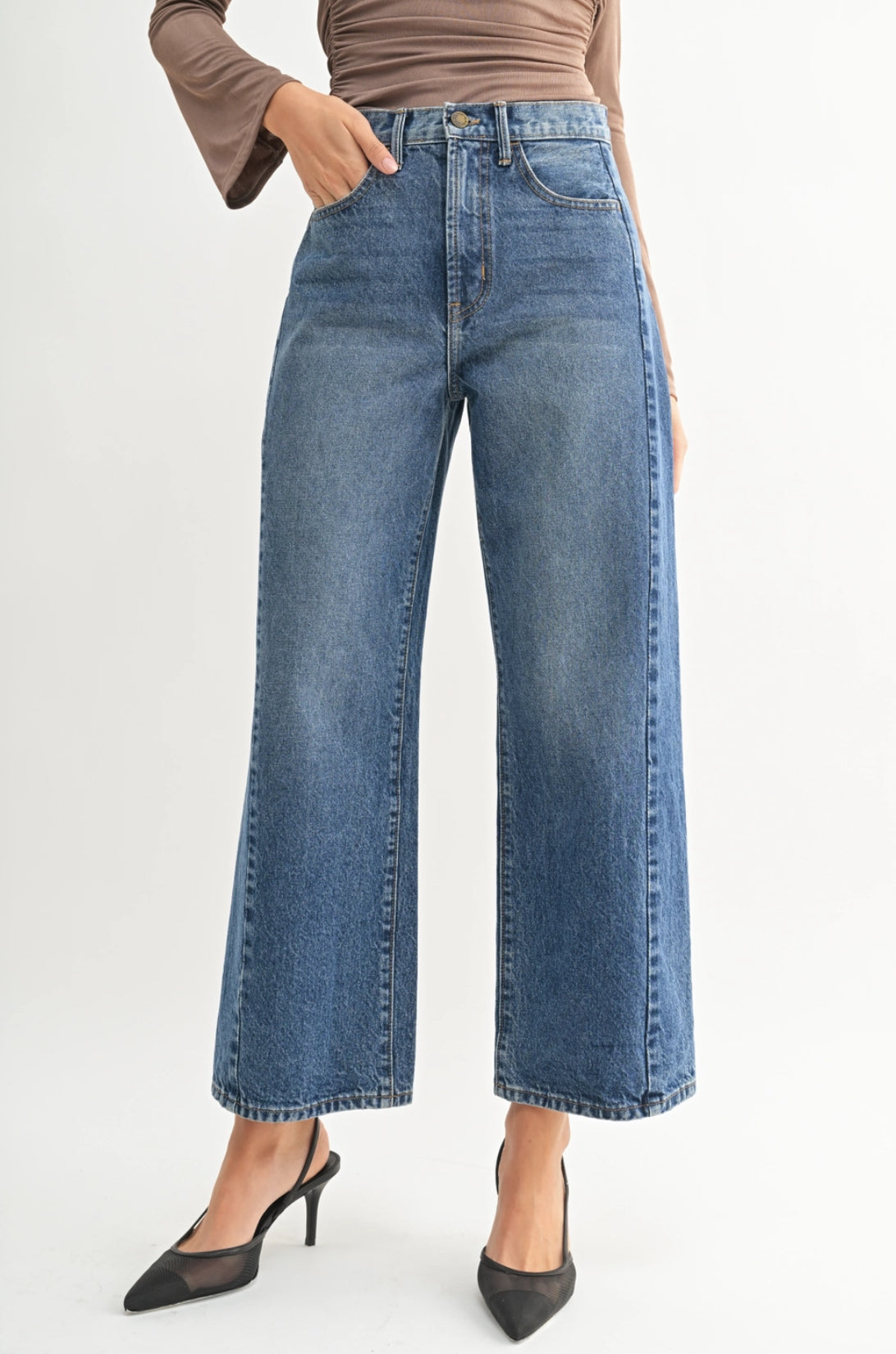 Just Black Denim- Dark Wash Barrel Jean