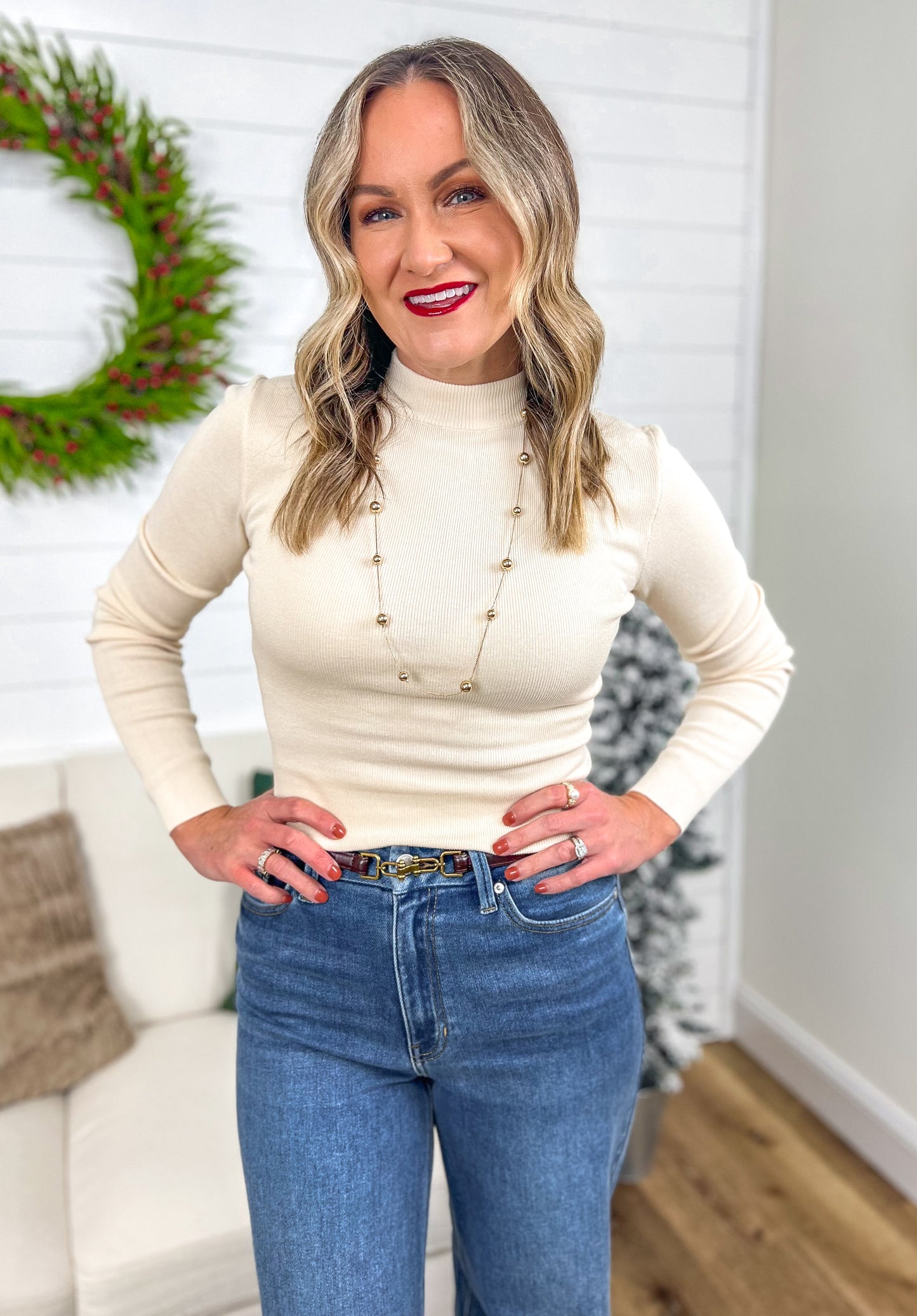 FINAL SALE - Mock Neck Classic Sweater