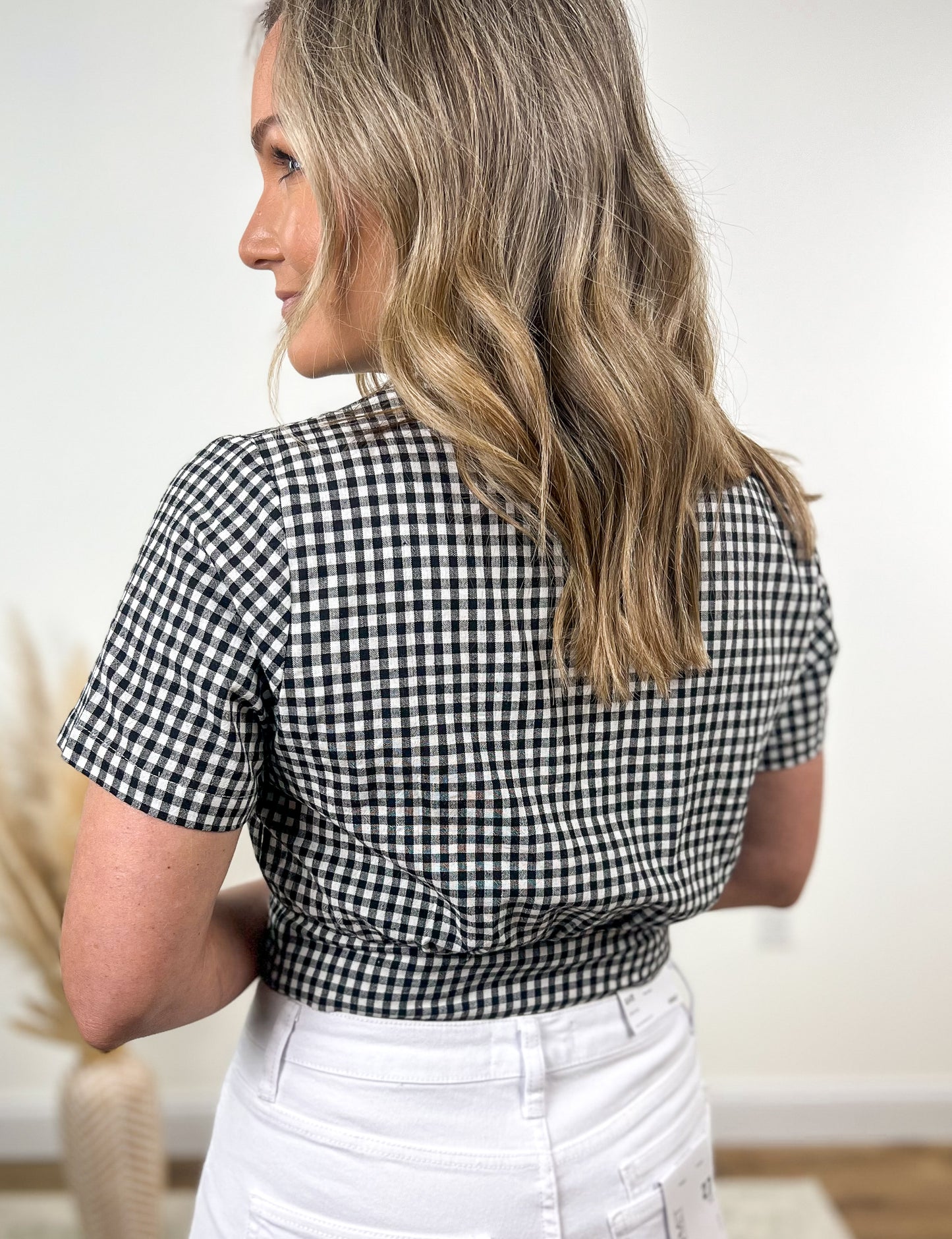 FINAL SALE- Gingham Girl Cotton Blouse