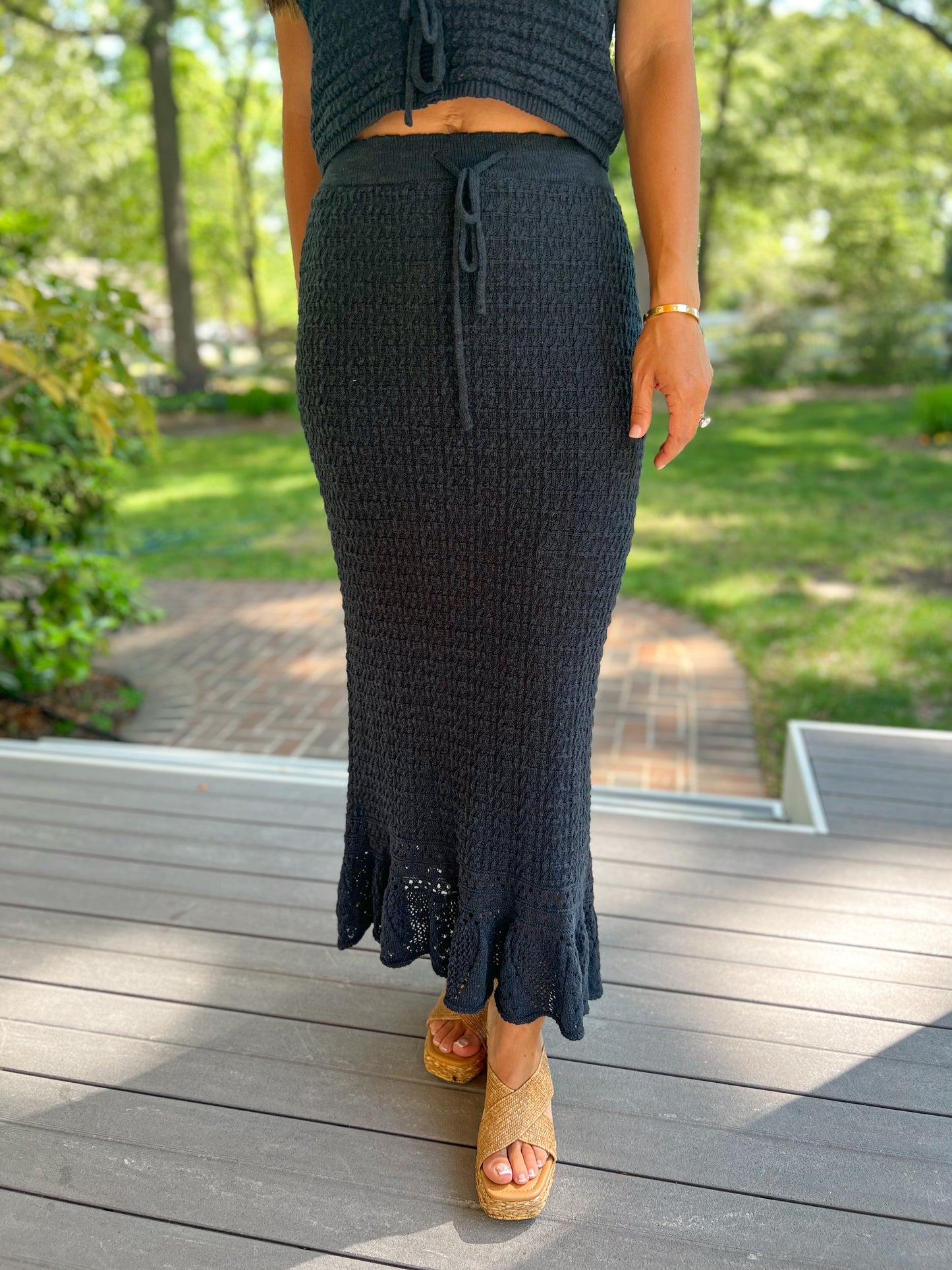 Summer Navy Crochet Skirt