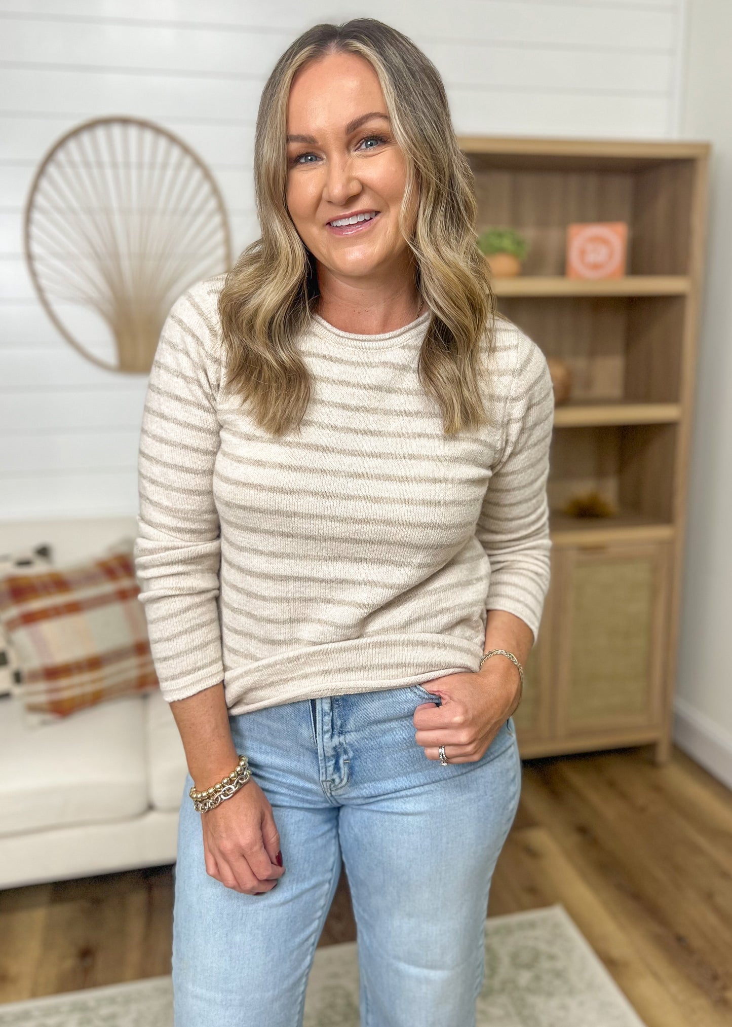Oatmeal Stripes Sweater