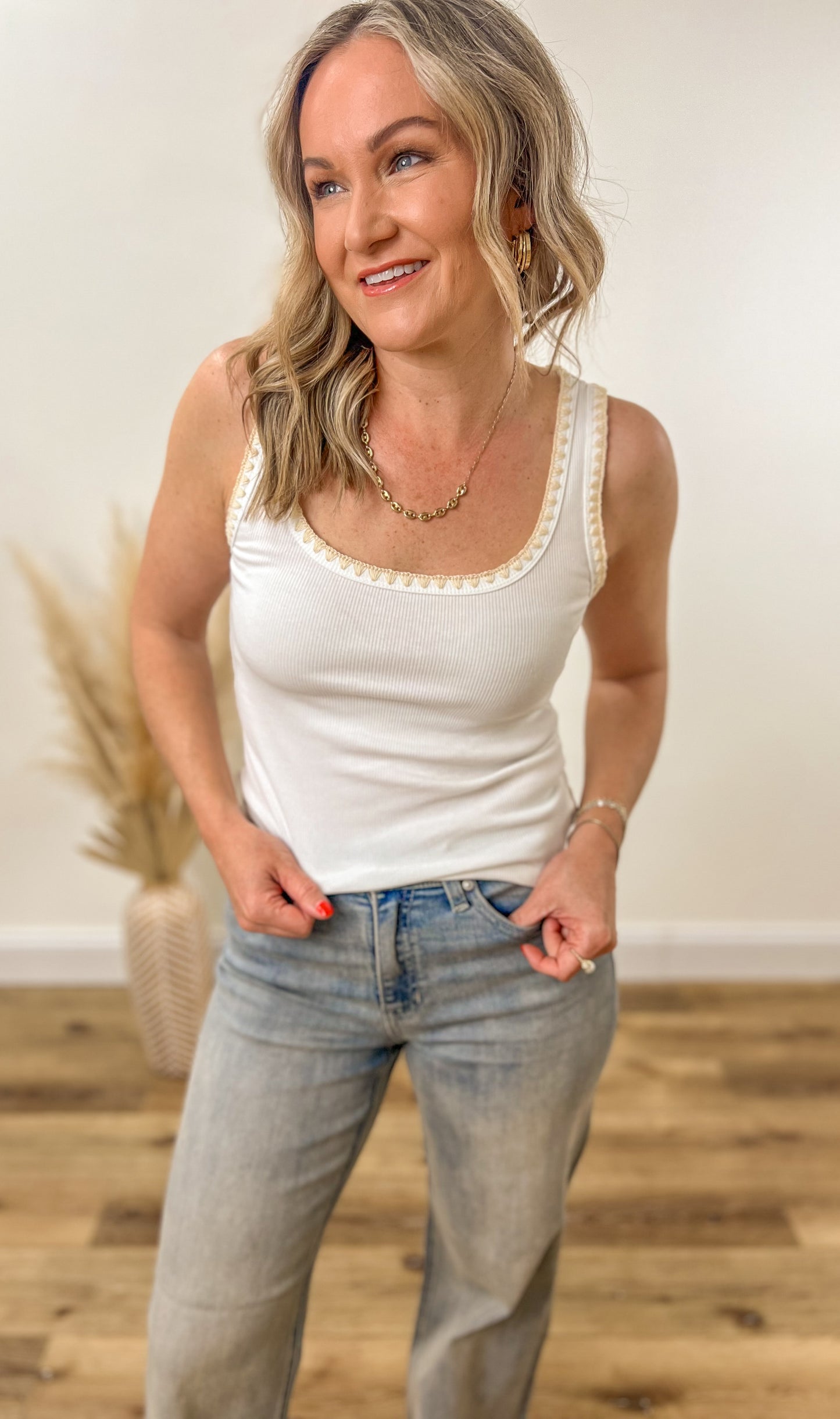 Z SUPPLY Jaidynn Rib Tank- White