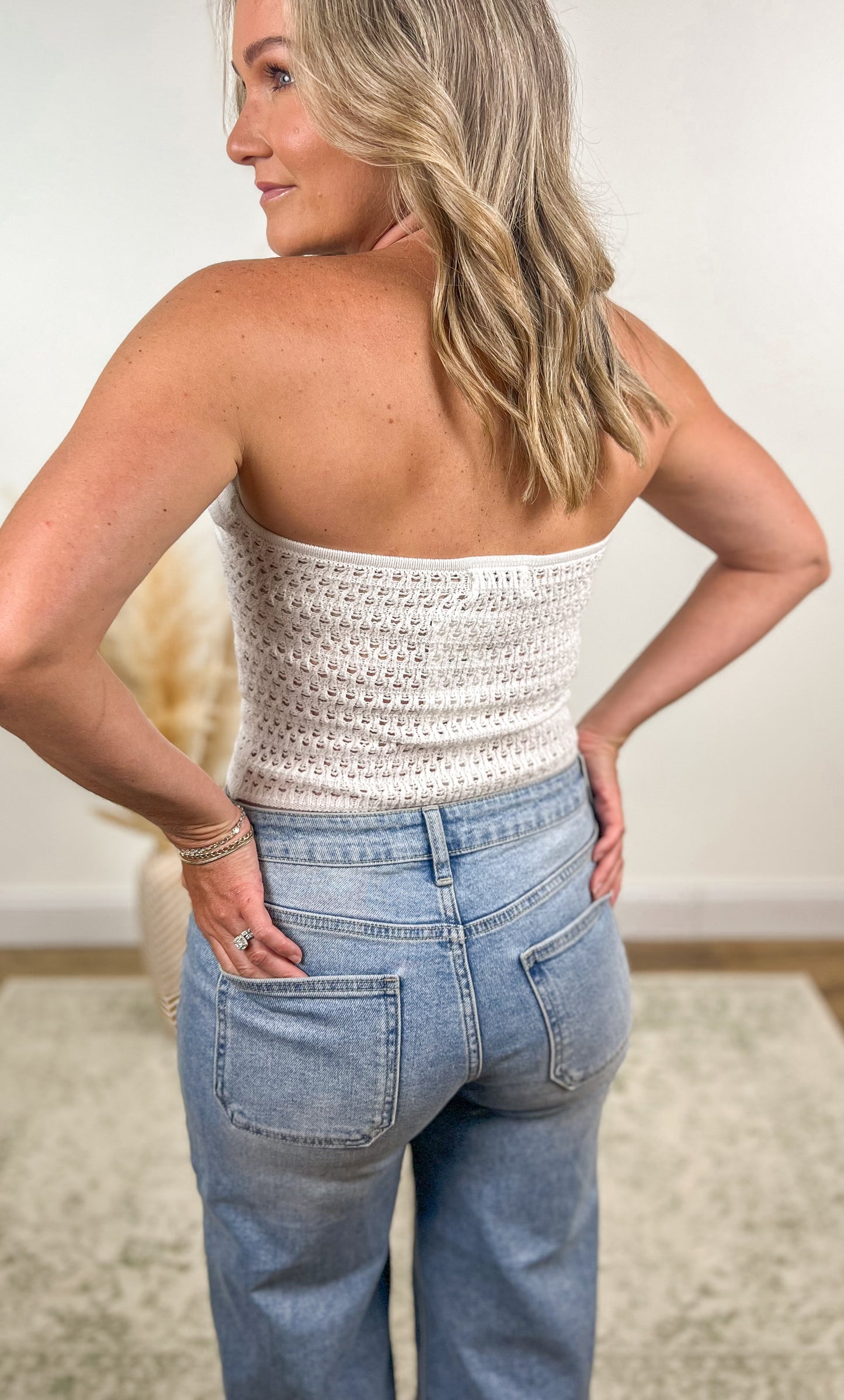 White Crochet Tube Top