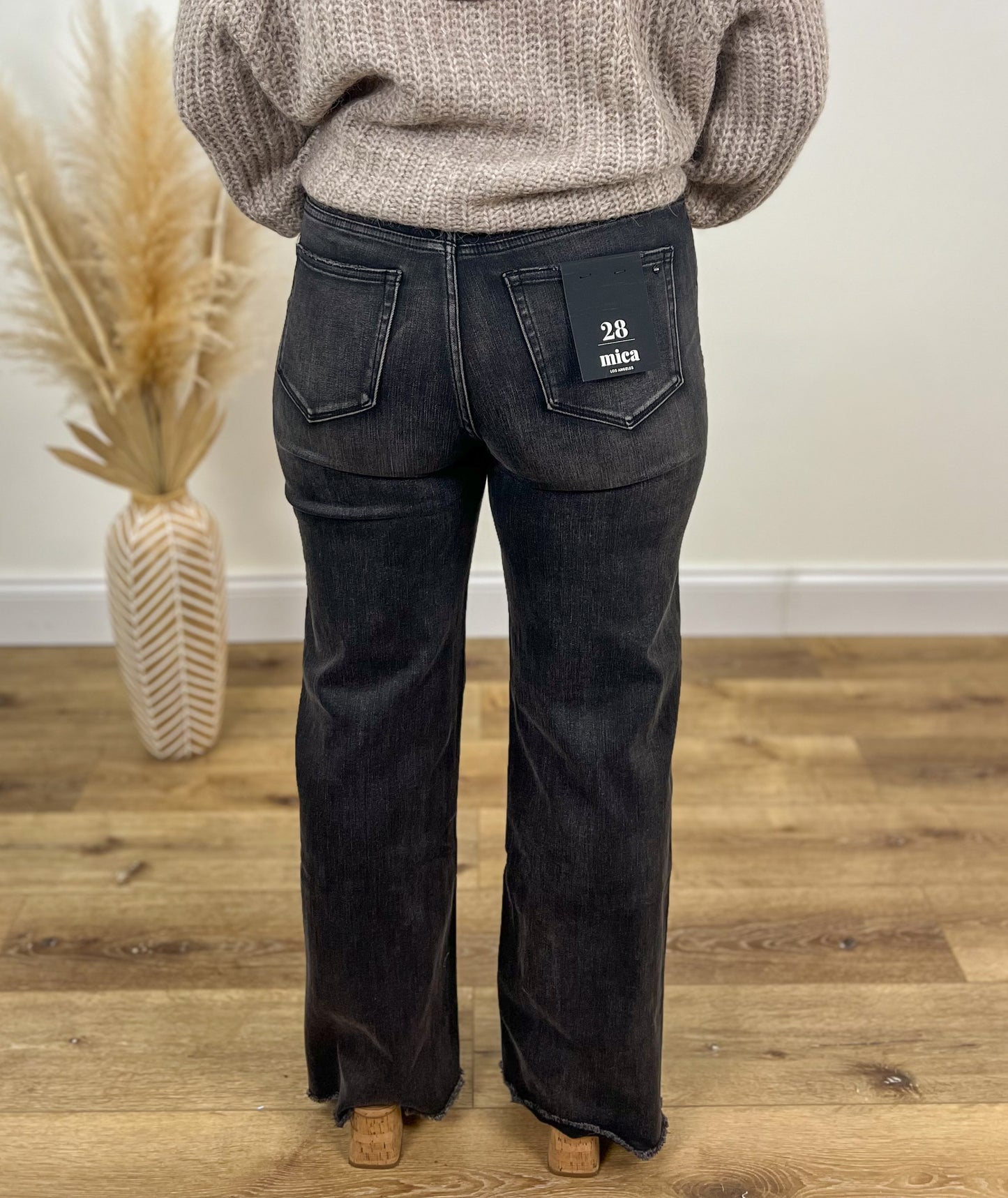 Mica Denim- Faded Black Wide Leg