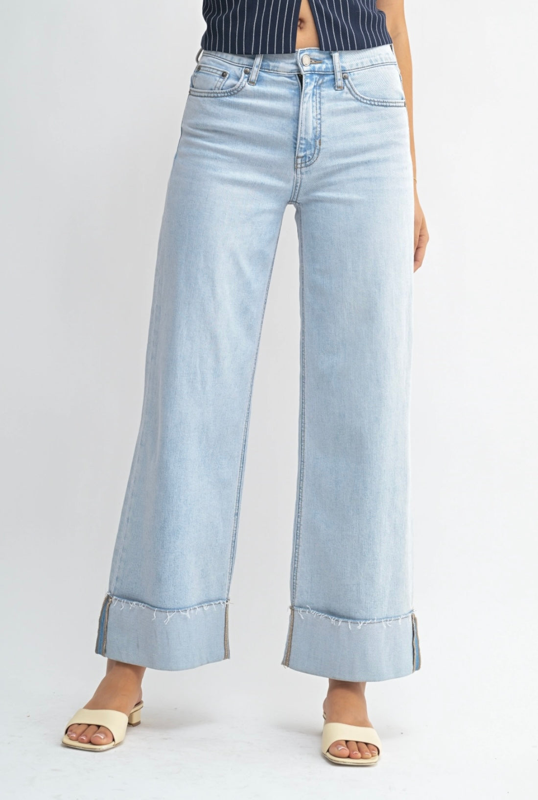 JBD Cuffed Wide Ankle Denim