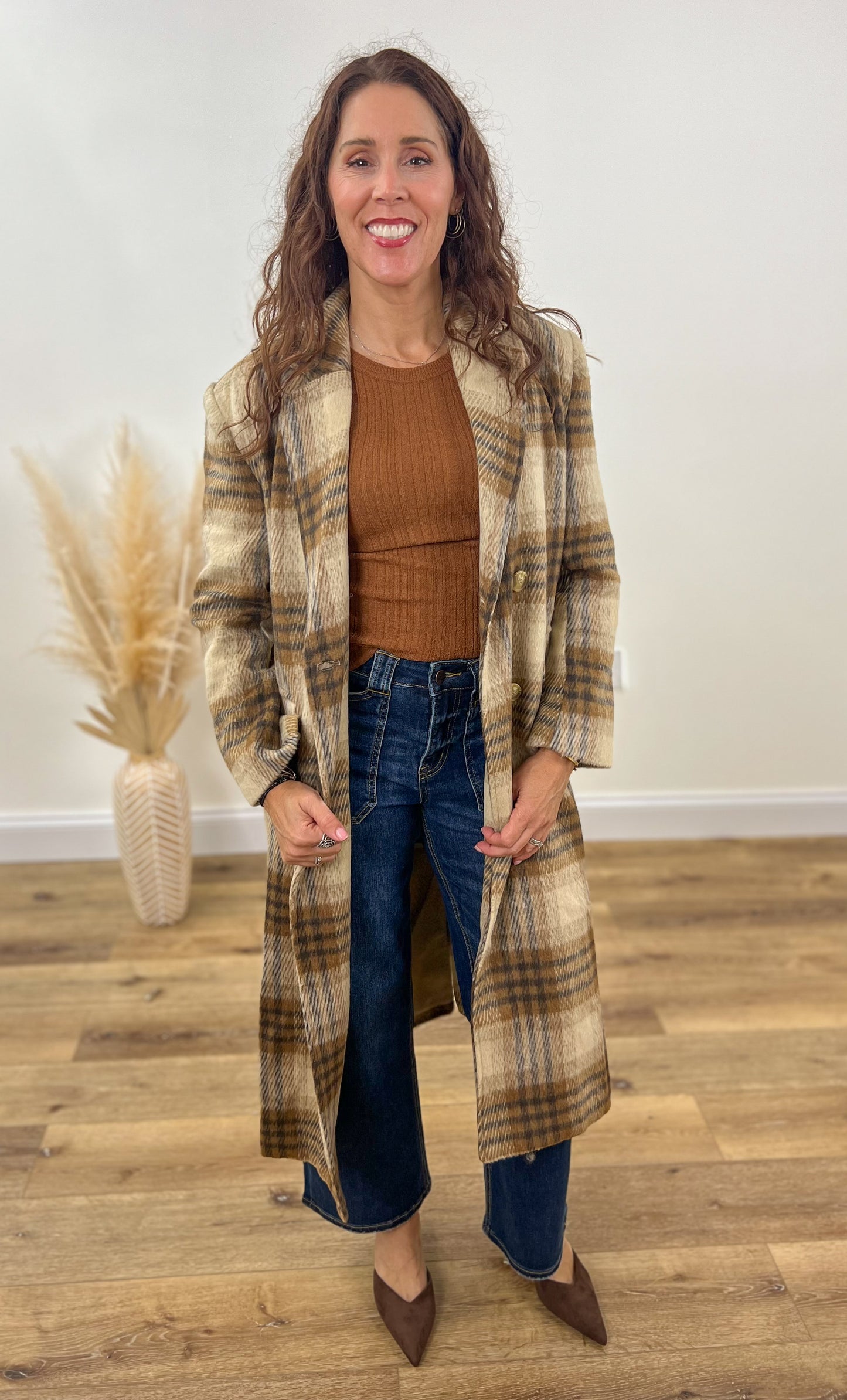 Plaid Longline Coat