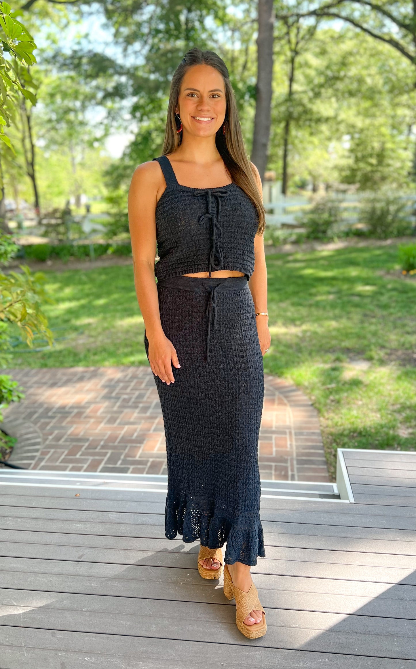 Summer Navy Crochet Skirt