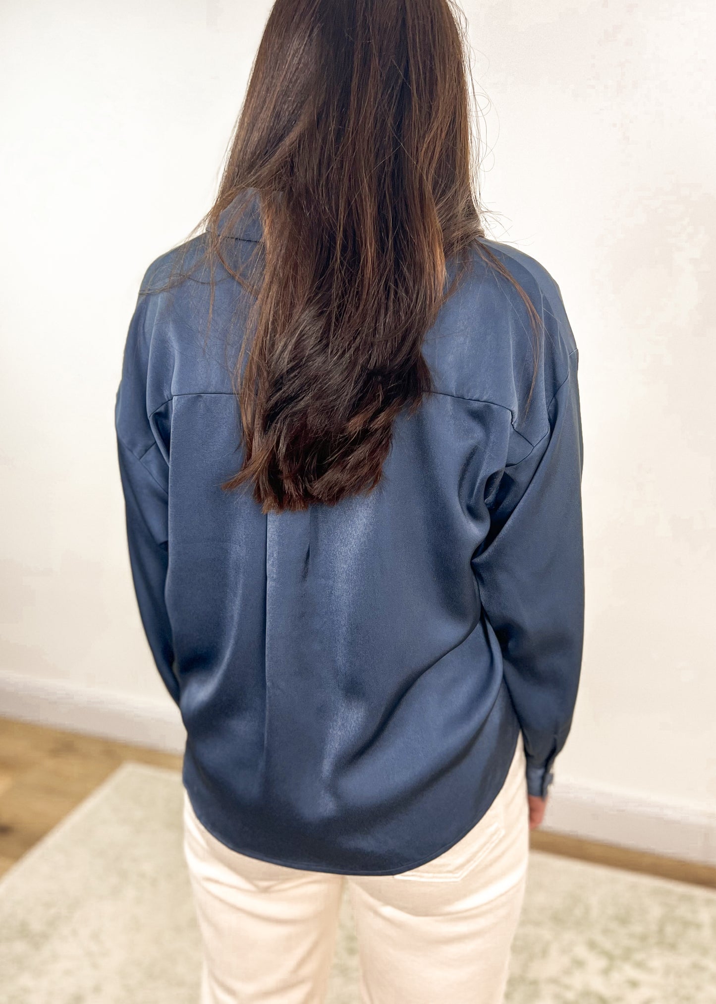 Satin Twist Top- Midnight