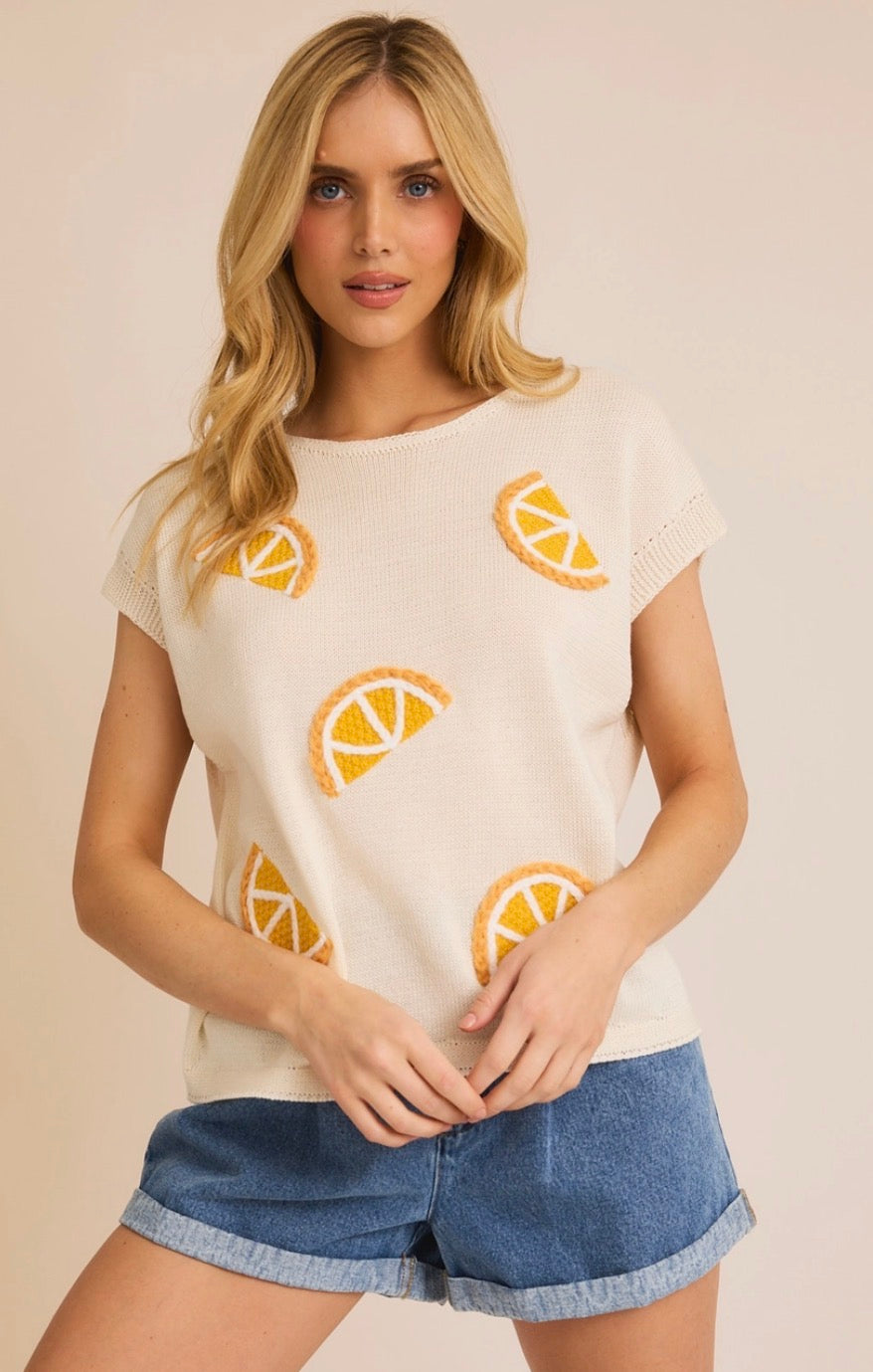 Orange Slice Sweater Top