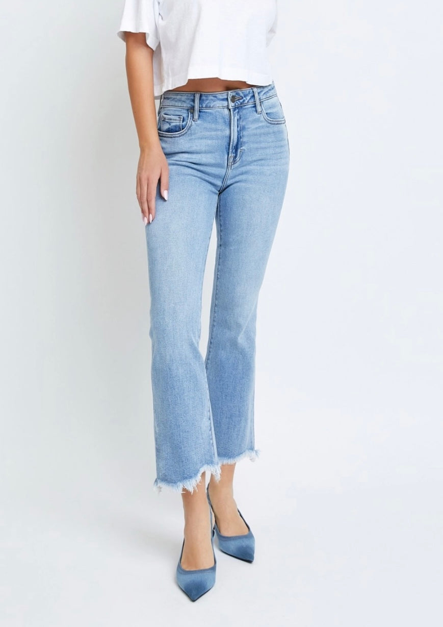 FINAL SALE - Hidden Denim Happi Flare- Light Wash