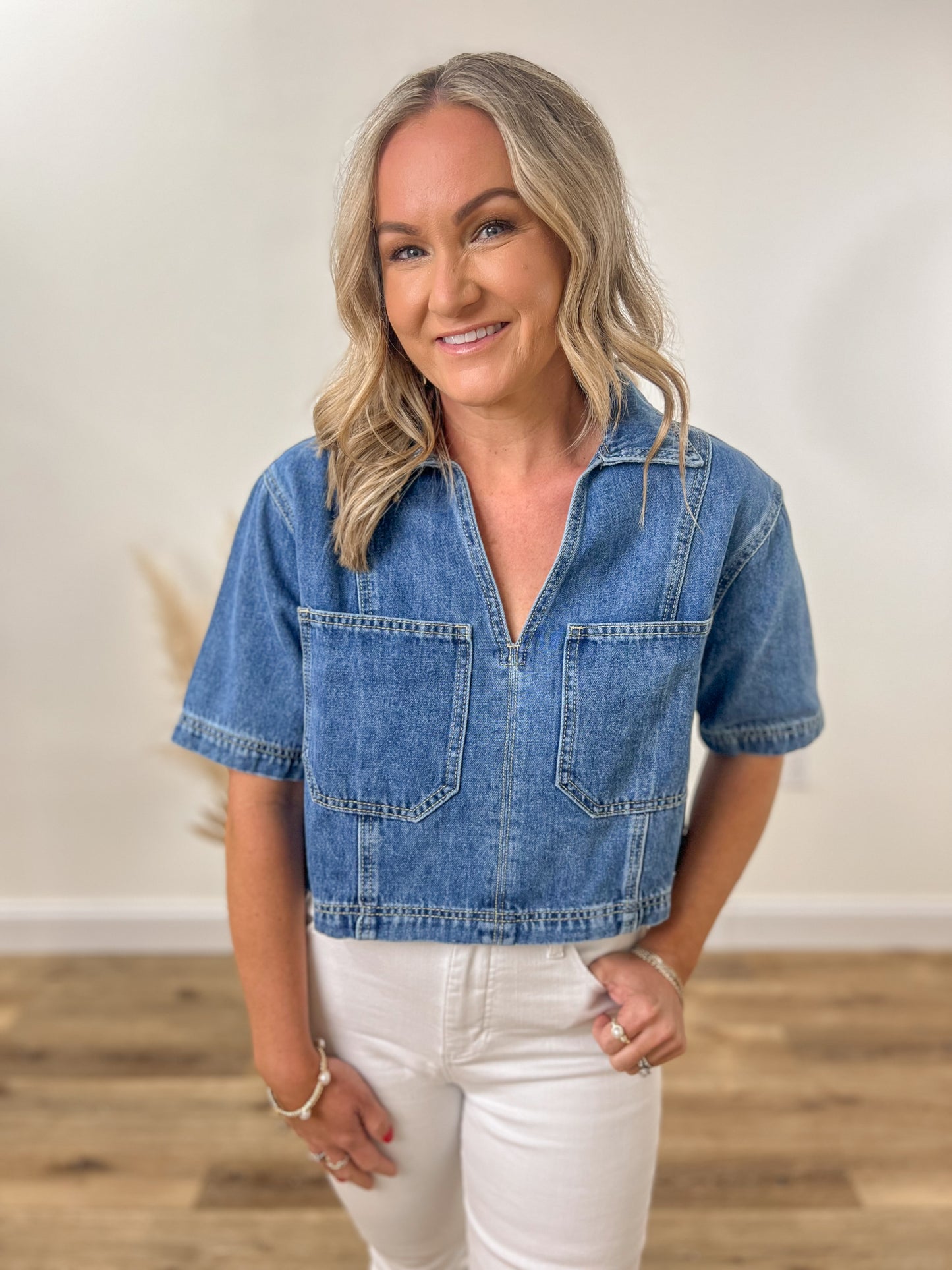 Denim Pocket Top