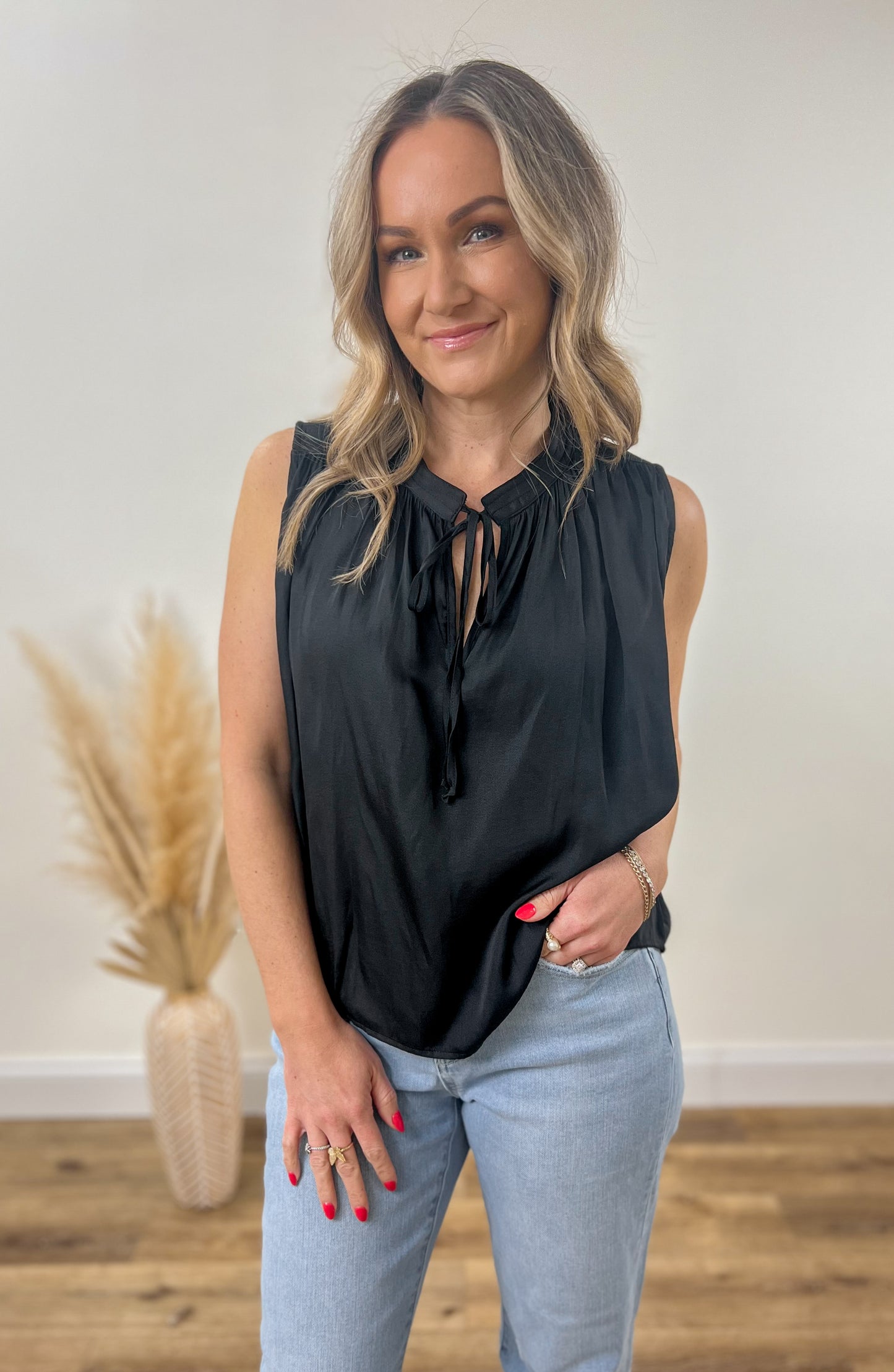 Tie Front Tank Blouse