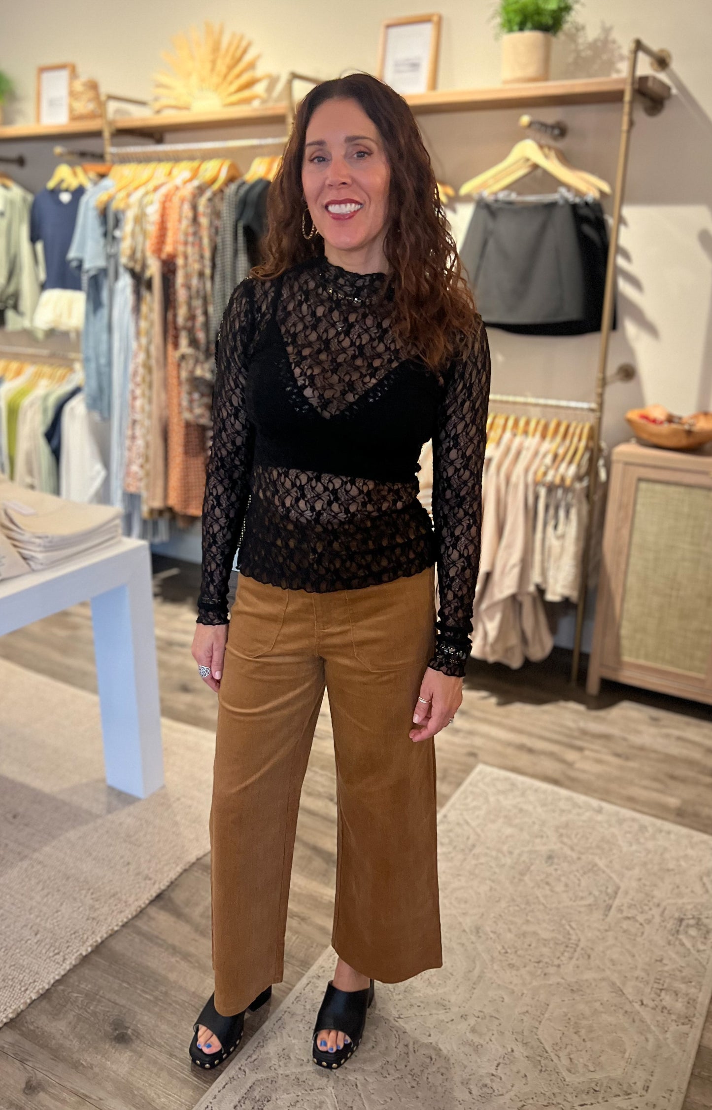 Camel Flare Corduroy Pants