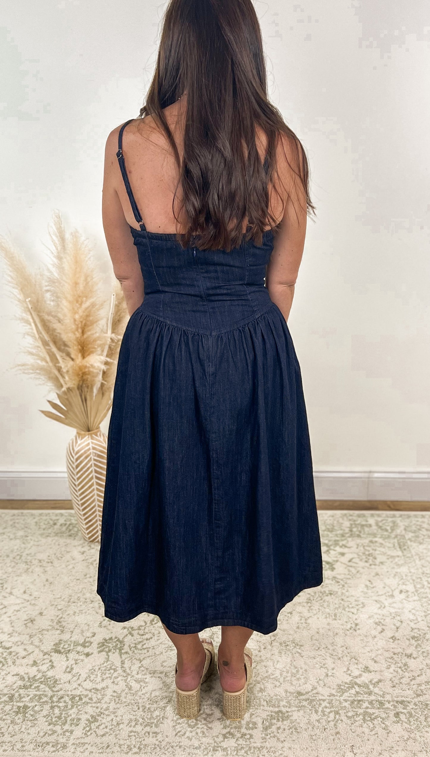 Deep Denim Midi Dress