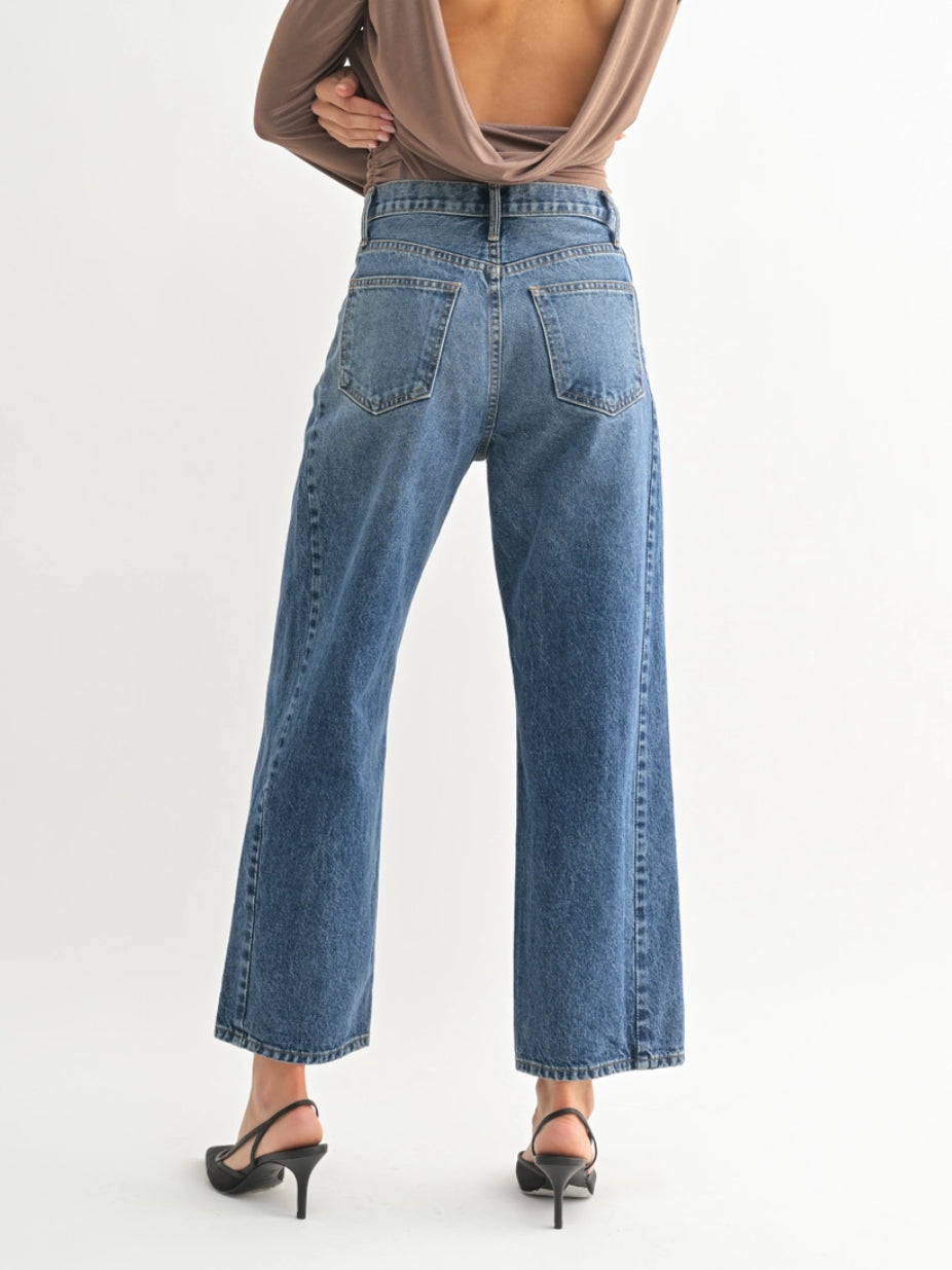 Just Black Denim- Dark Wash Barrel Jean