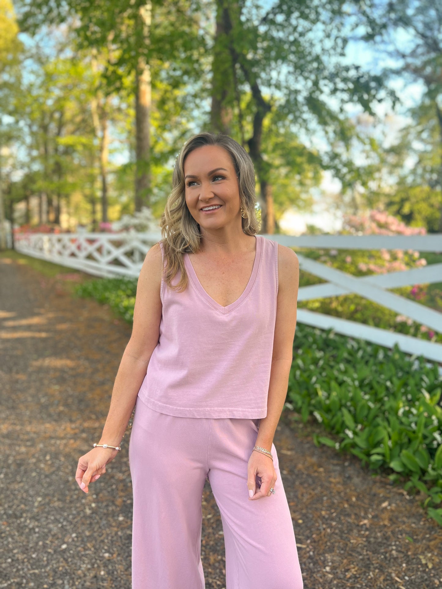 FINAL SALE - Z SUPPLY Sloane V-Neck Top- Pink Smoke