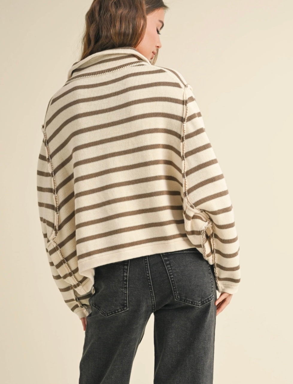 FINAL SALE - Striped Crop Cardigan