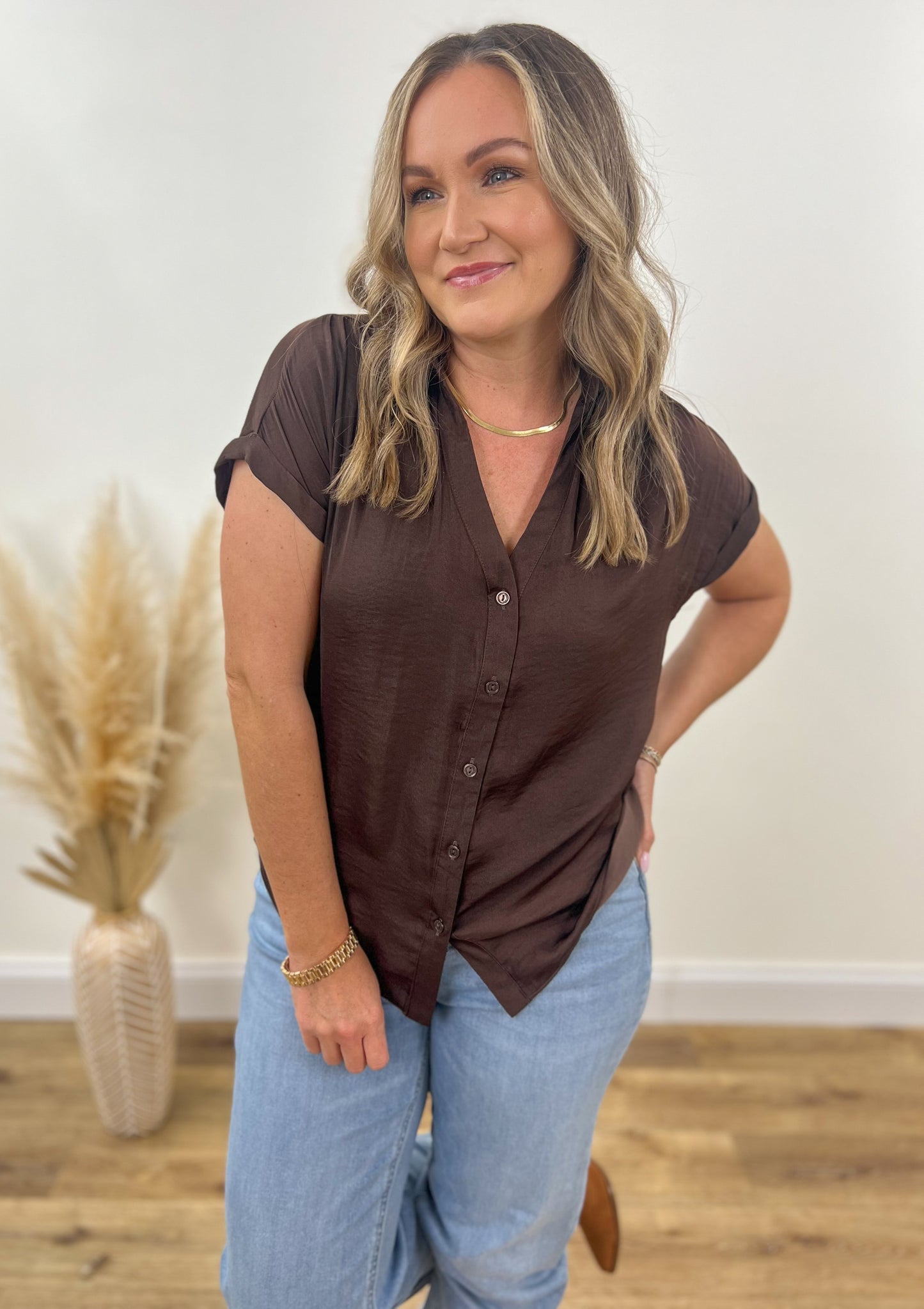 Chocolate Satin Top