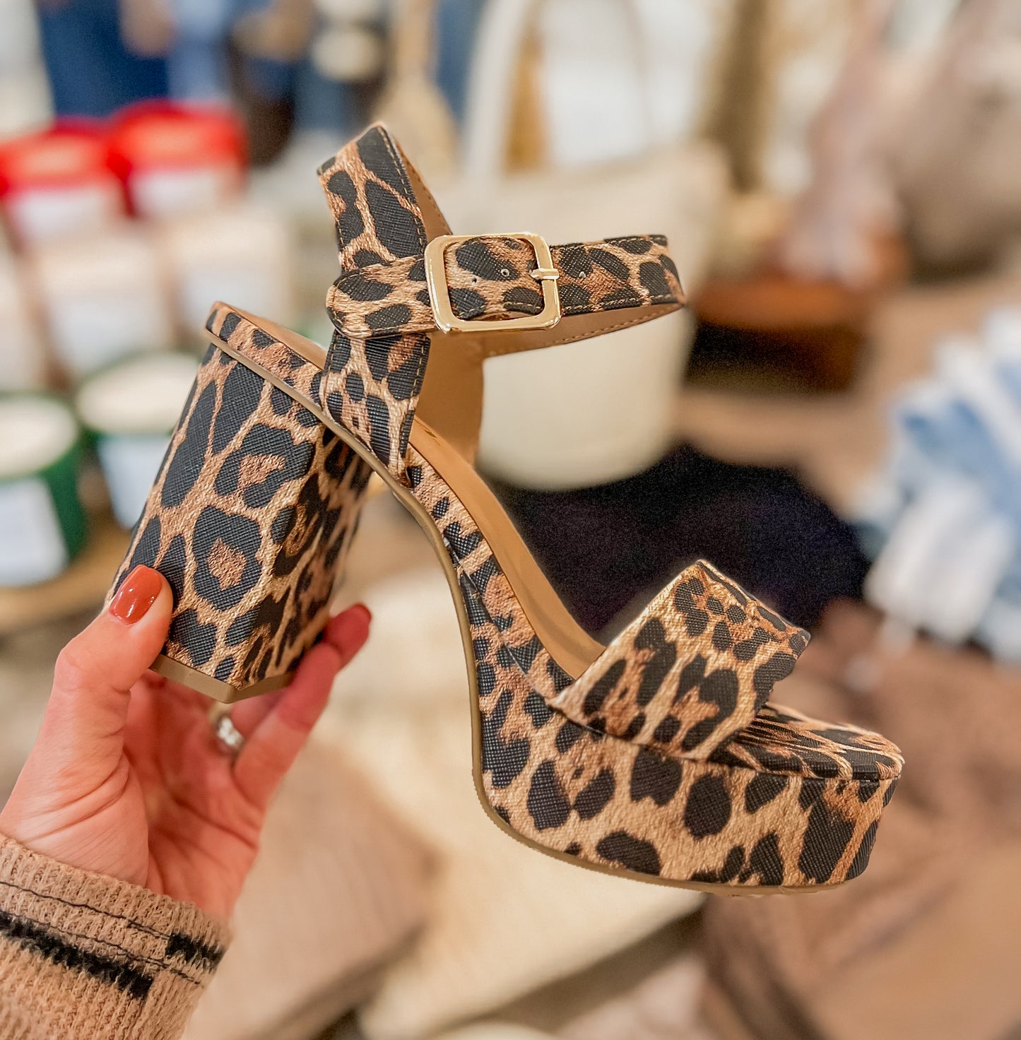 FINAL SALE - Macey Leopard Platform Heel