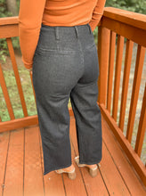 Load image into Gallery viewer, Wide Leg Button Front Black Denim (S-L)