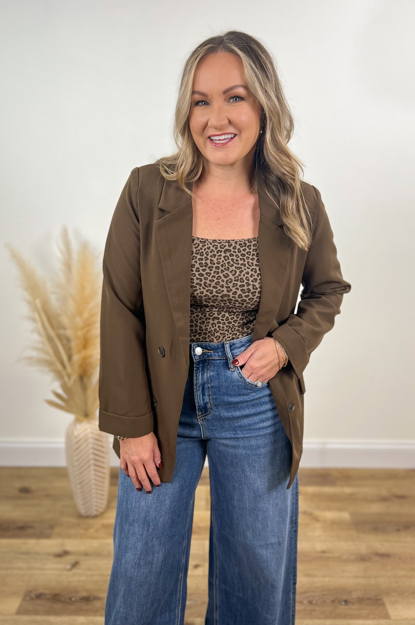 Nine to Five Blazer- Brown