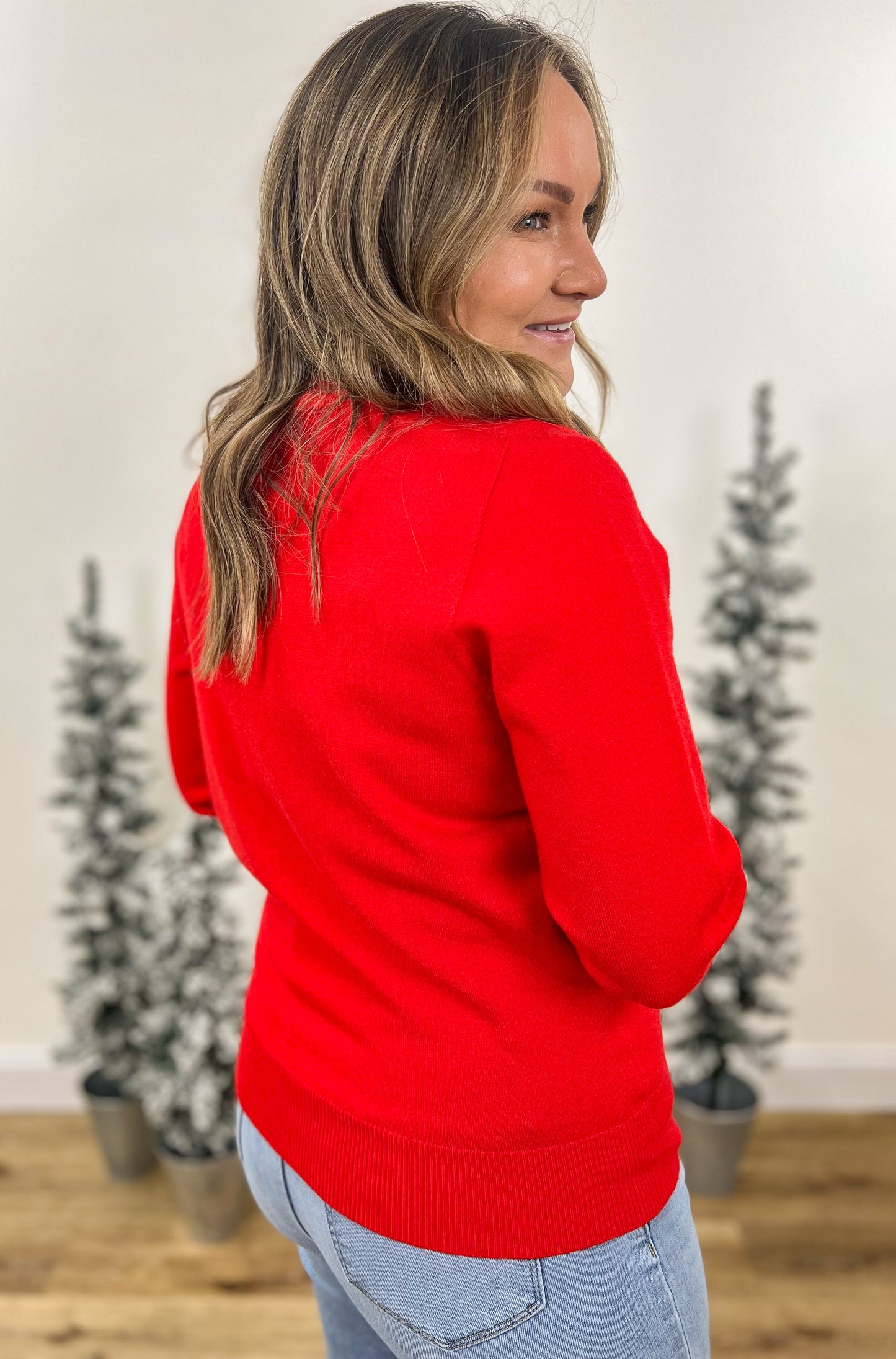 Simply Red V-Neck Sweater