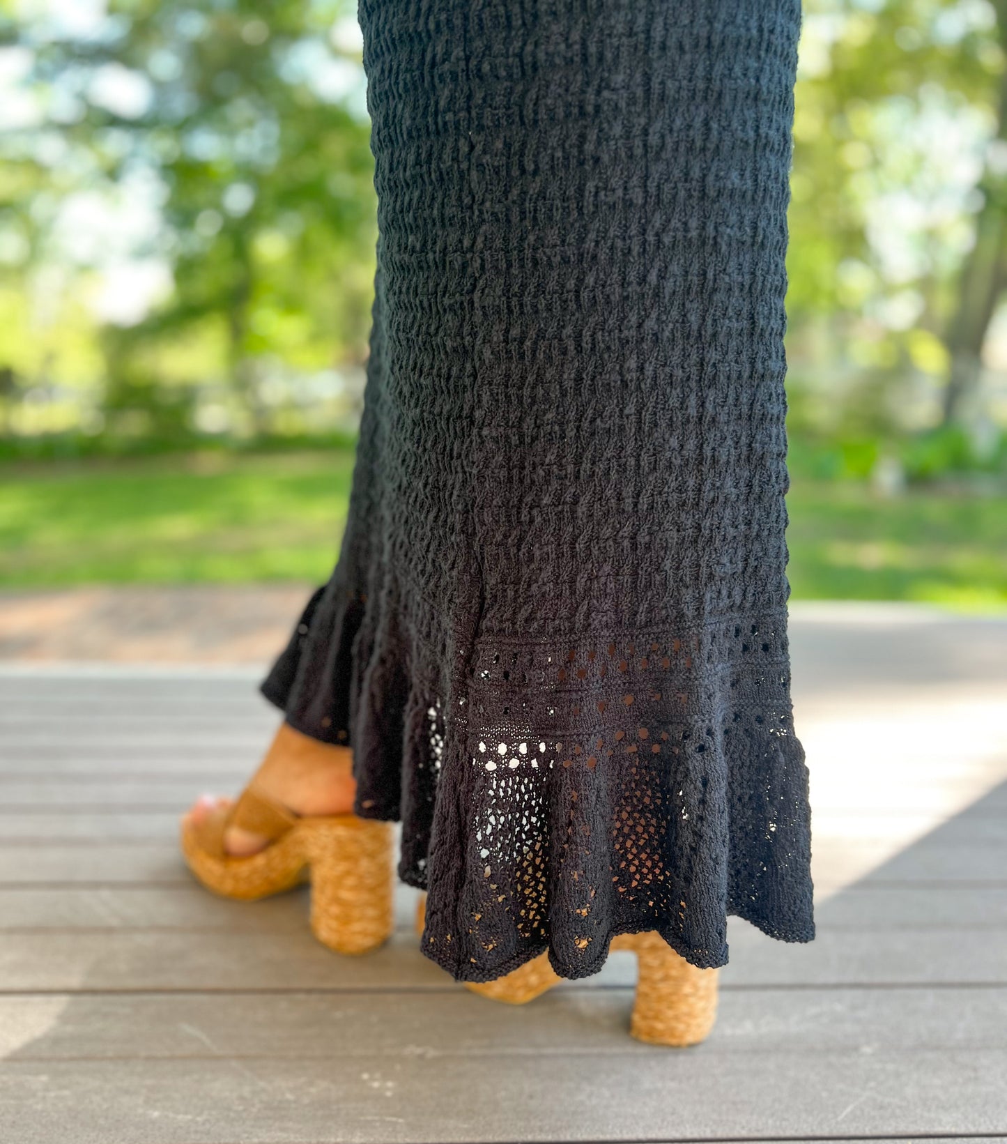 Summer Navy Crochet Skirt