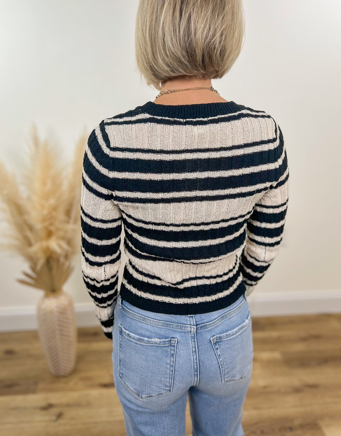 Multi-Stripe Crop Sweater