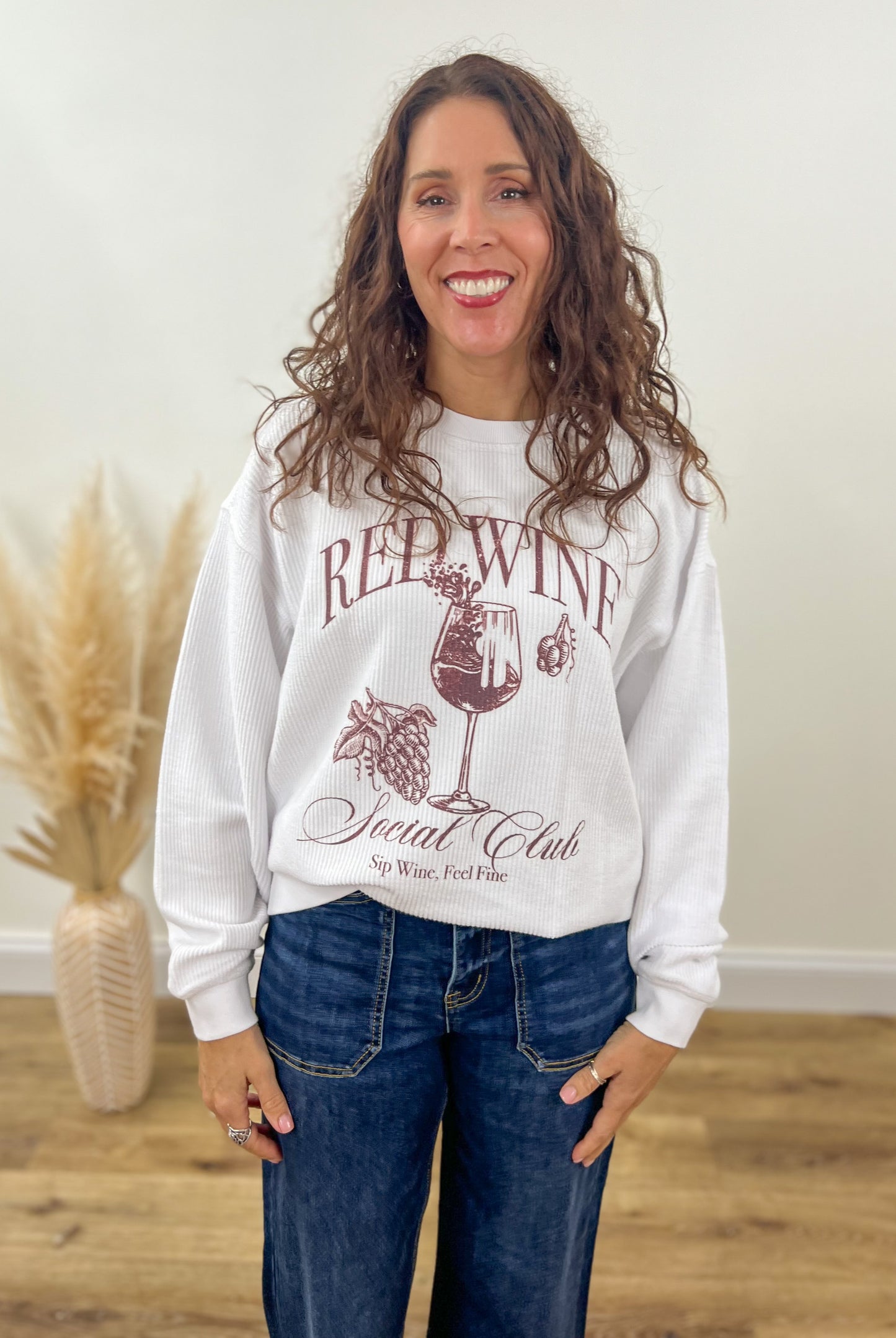 Red Wine Social Club Corded Pullover
