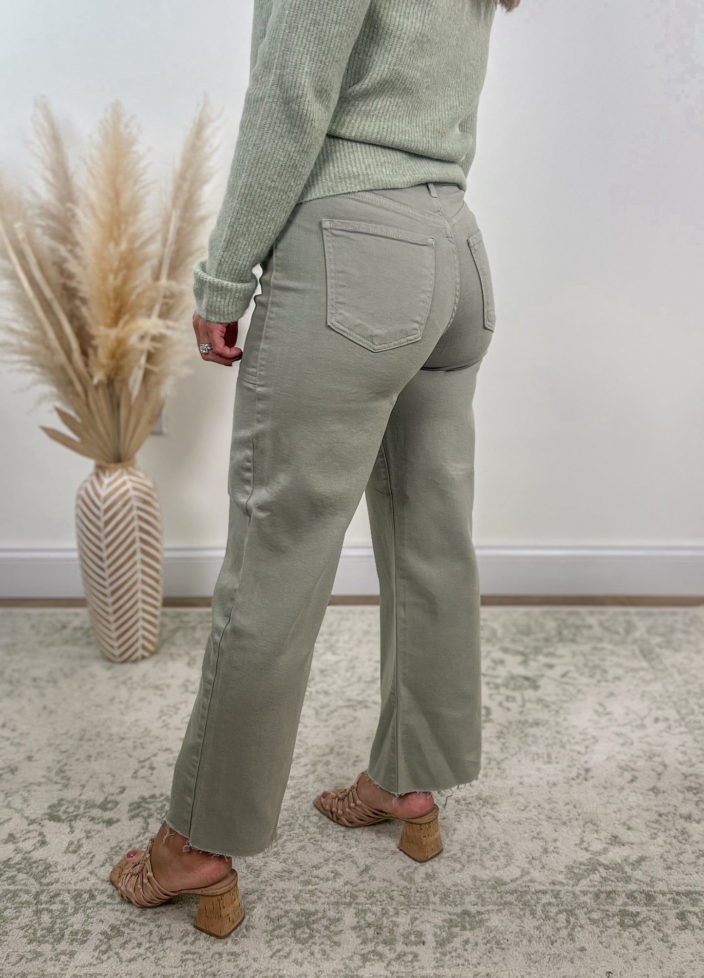 Just Black Denim- Rosemary Patch Pocket Wide Crop