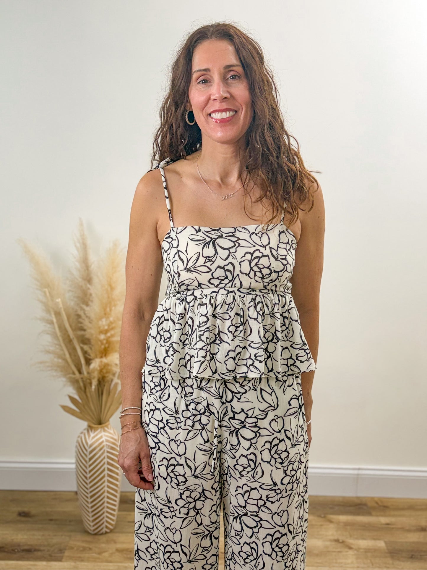 Floral Resort Peplum Cami