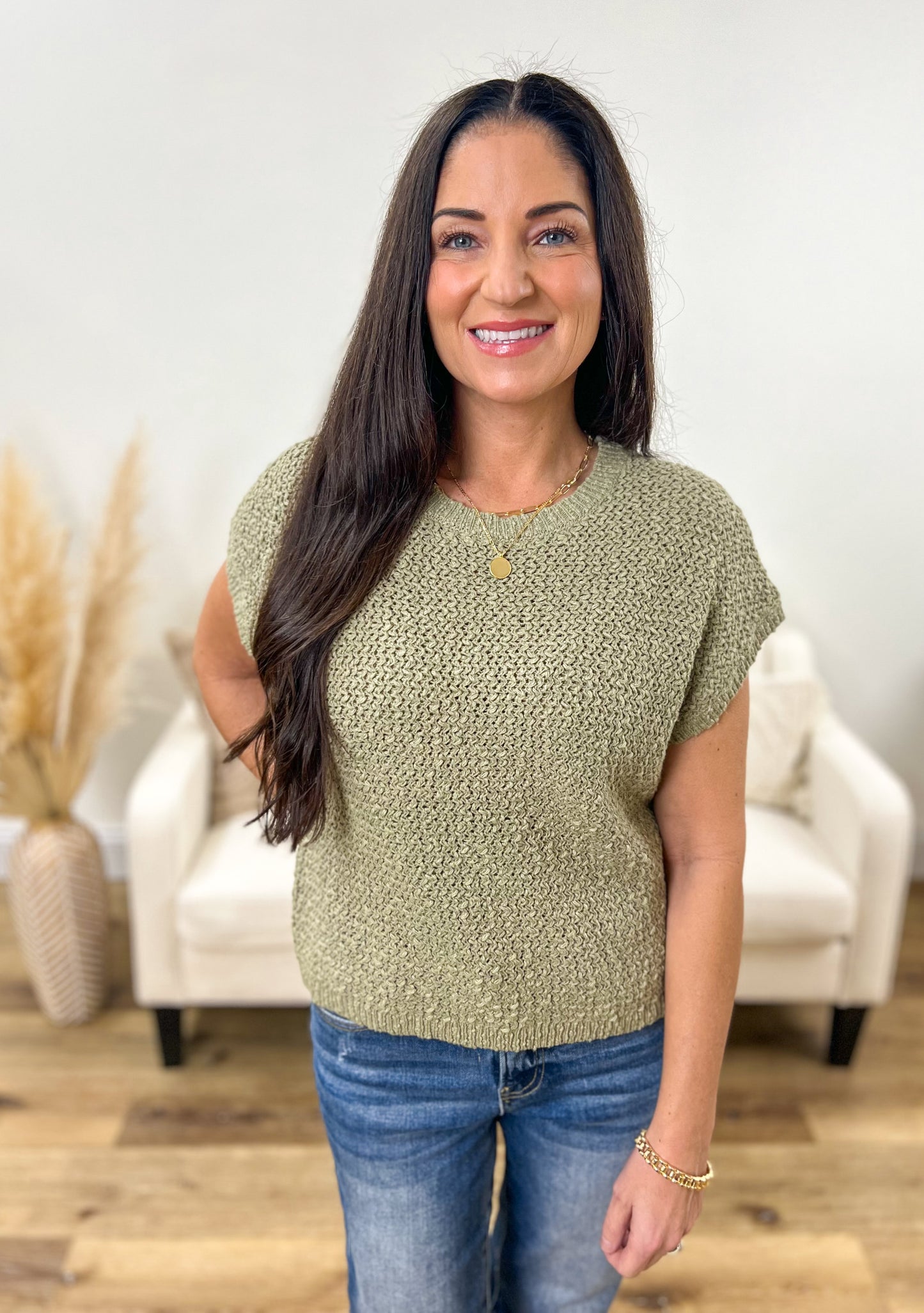 Olive Lightweight Knit Top