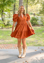 Load image into Gallery viewer, Butterscotch Puff Sleeve Mini Dress (S-L)