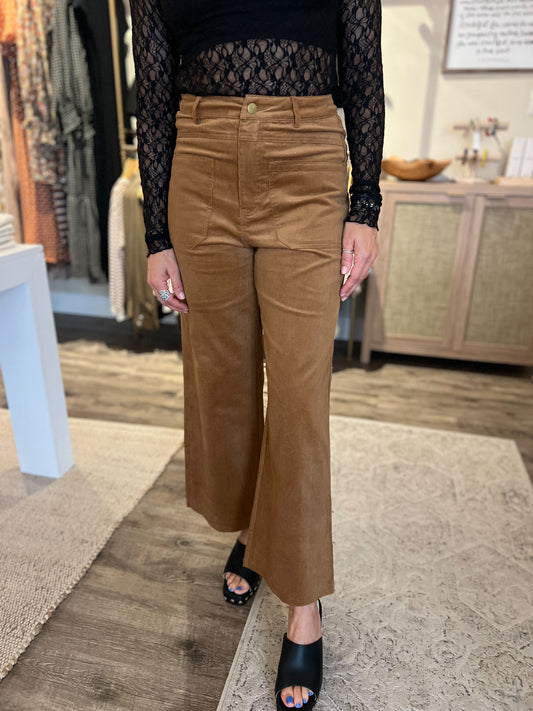 Camel Flare Corduroy Pants