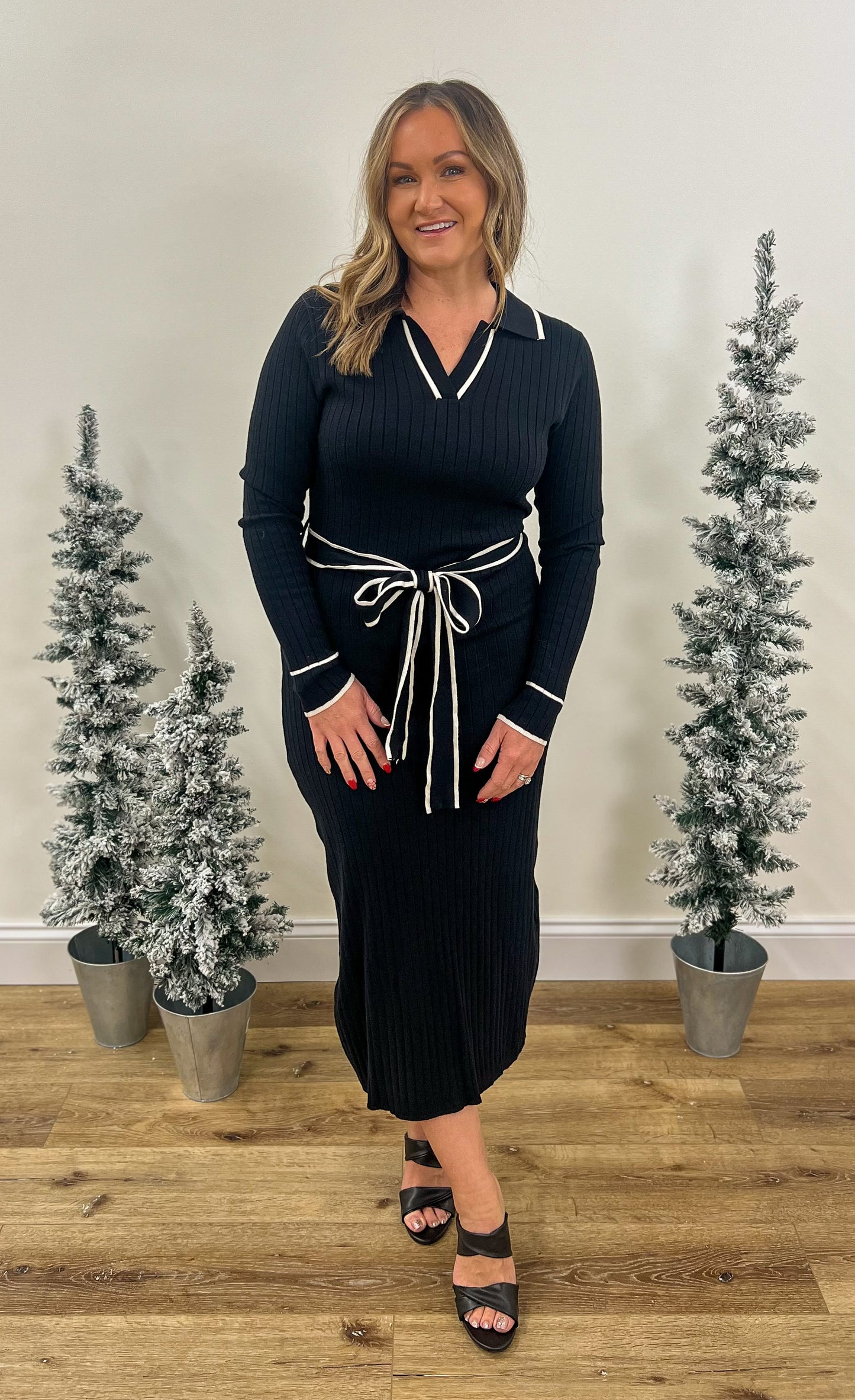Bodycon Belted Sweater Dress