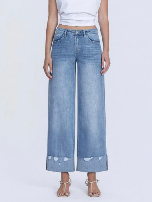 Lovervet Denim- Cuffed Wide High Rise