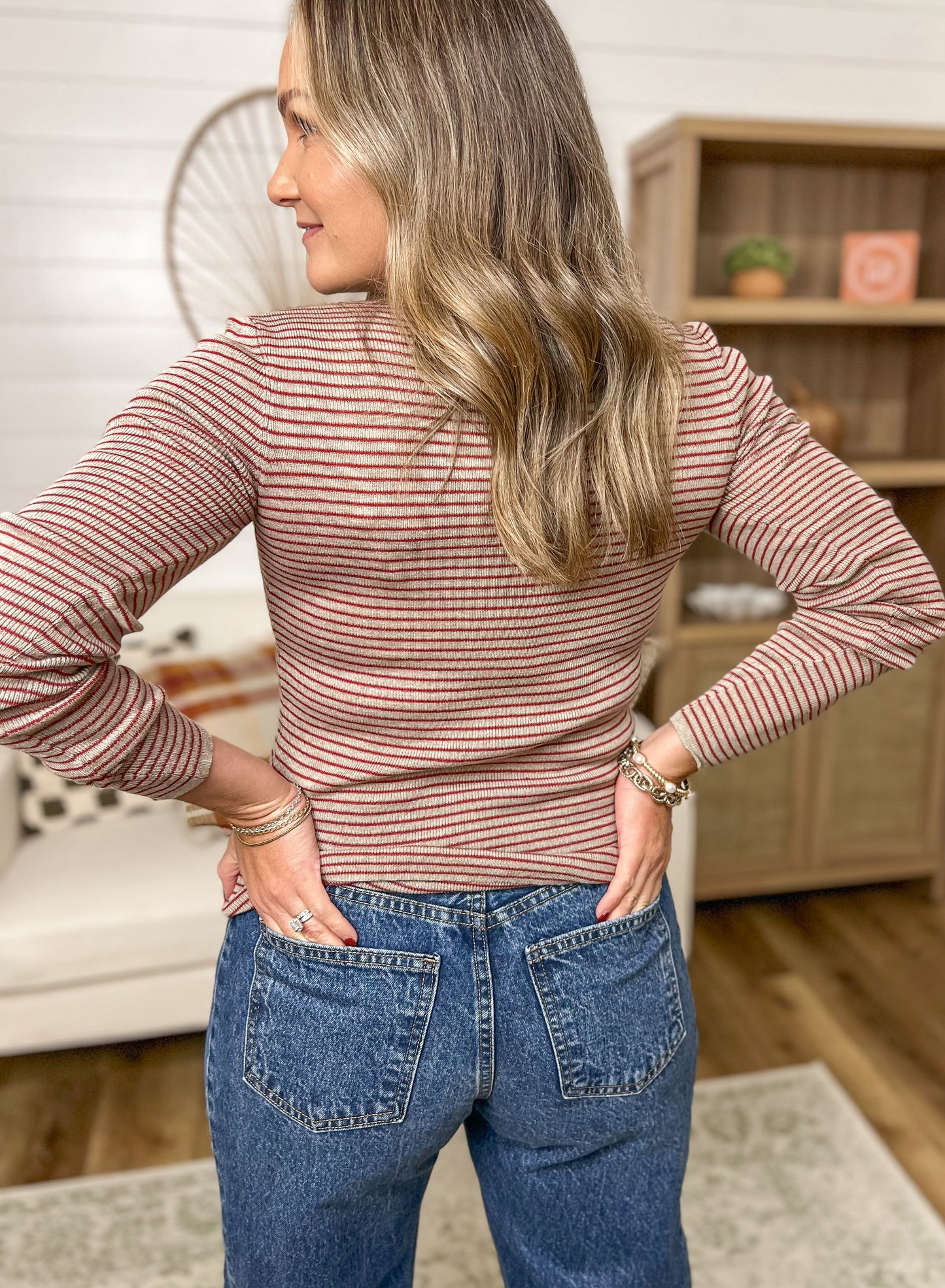 Sadie Stripe Top- Red