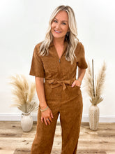 Load image into Gallery viewer, Camel Corduroy Jumpsuit