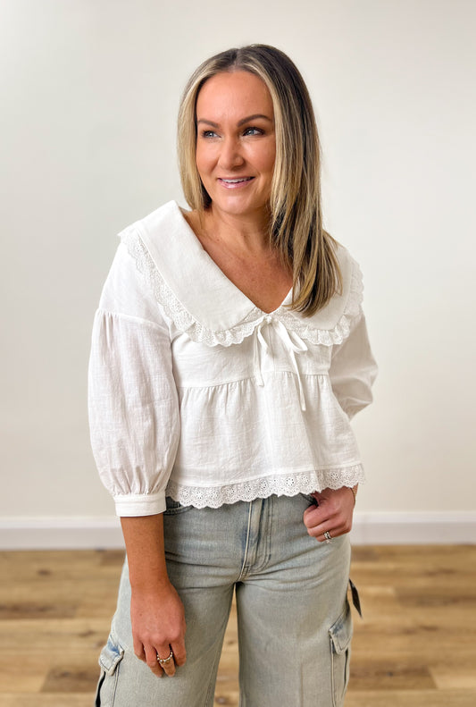 FINAL SALE- Whimsy Cotton Blouse