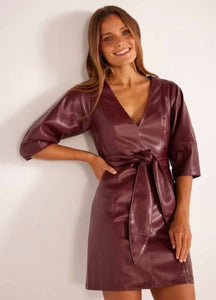 MINKPINK Kiara Vegan Leather Mini Dress
