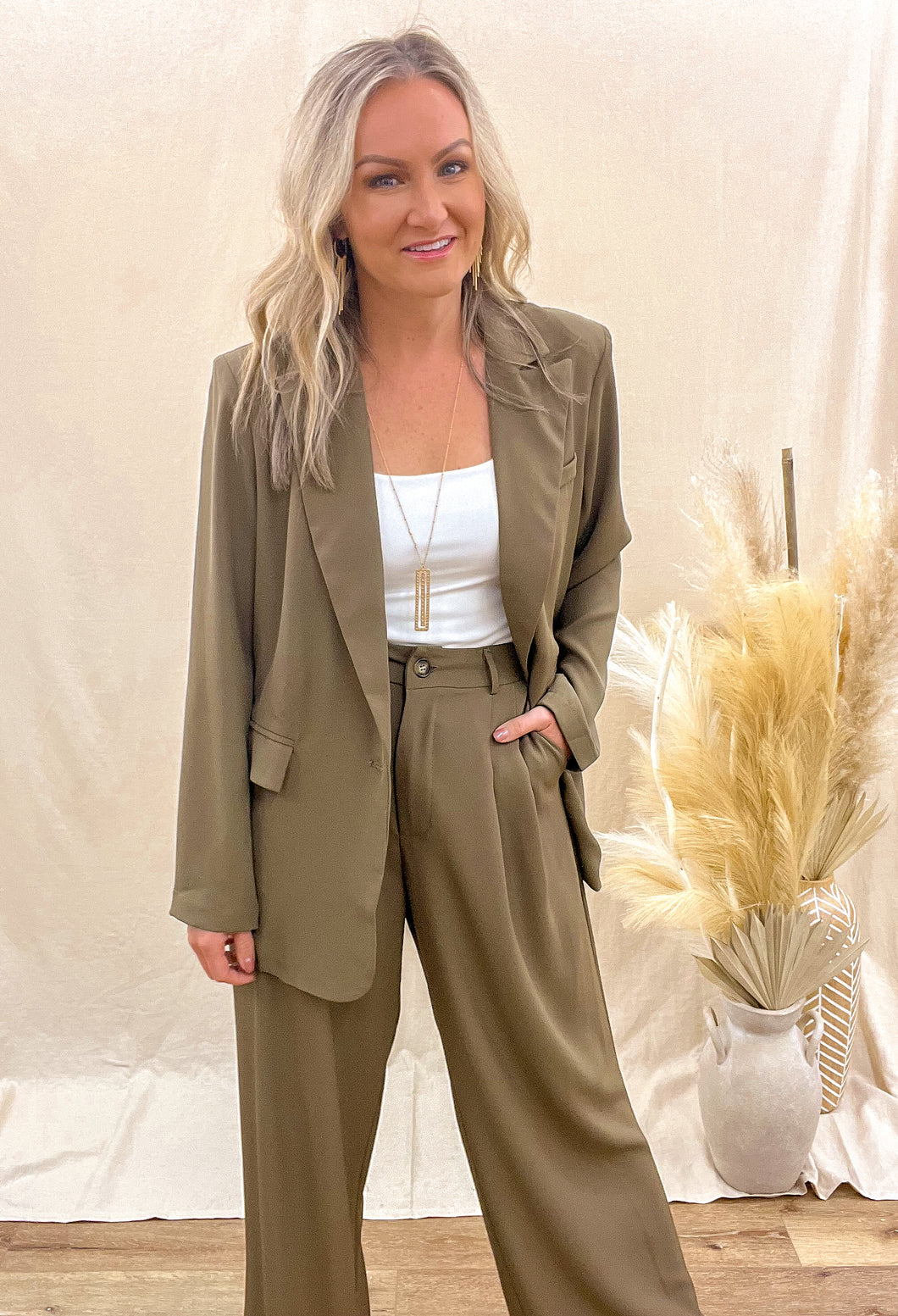 FINAL SALE - Olive Suit Jacket