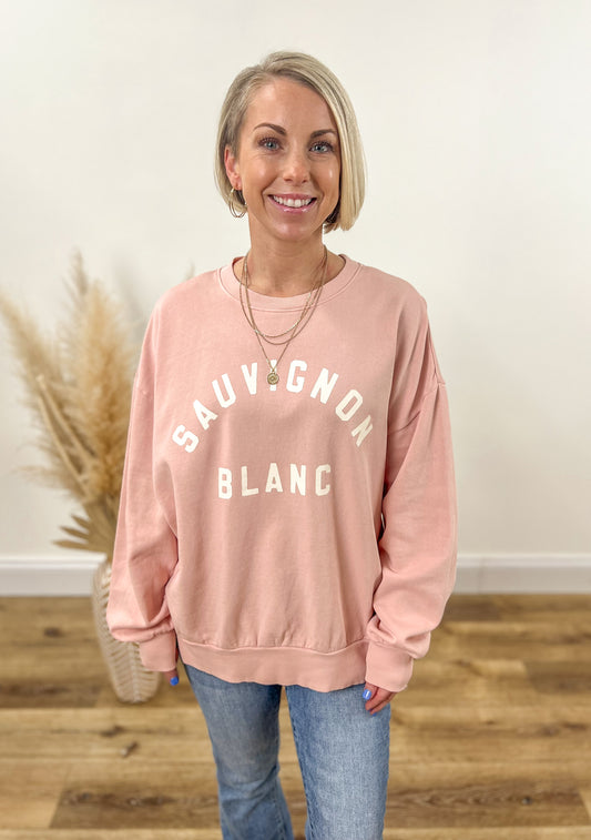 pink sauv blanc sweatshirt