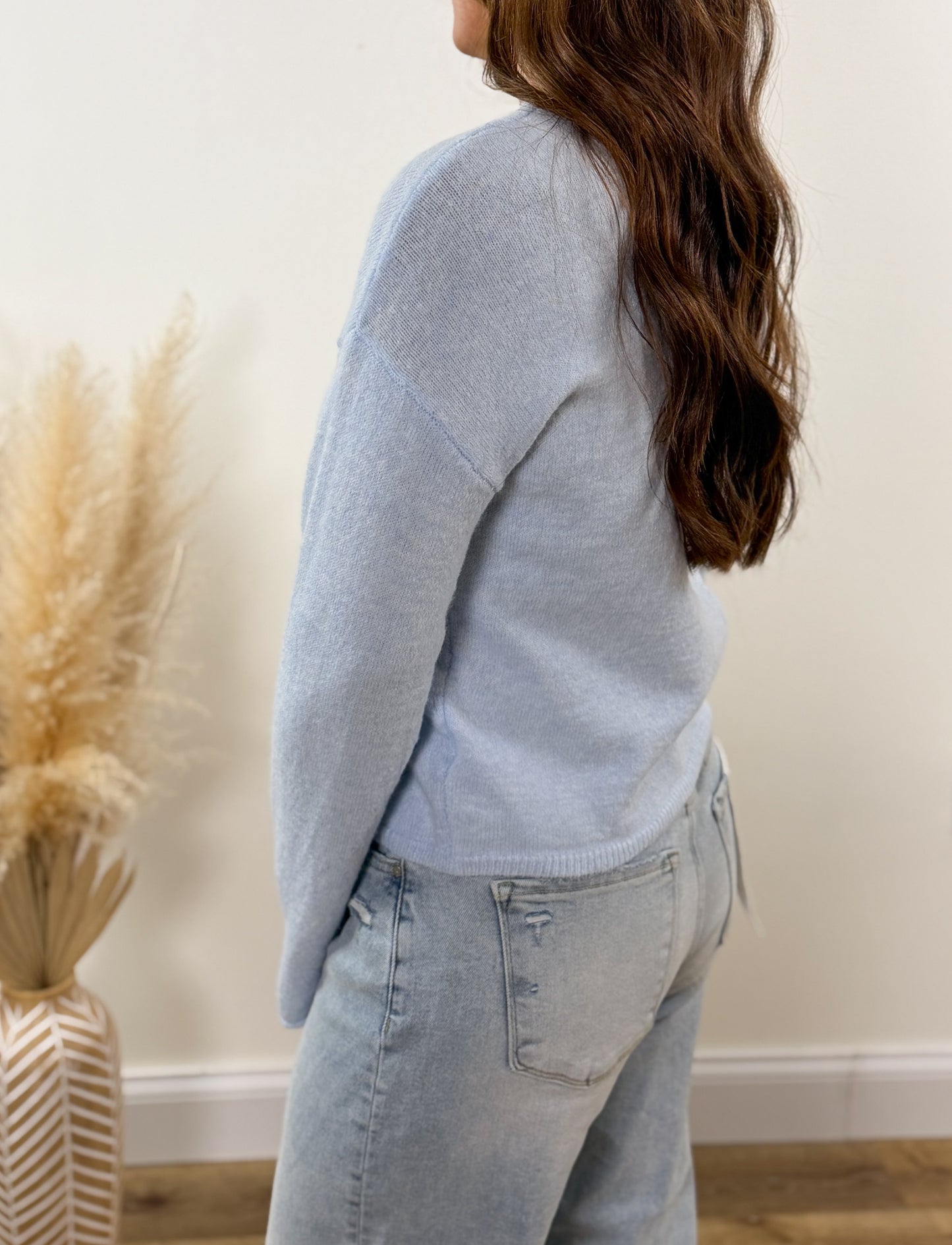 FINAL SALE - Perfect Button Cardigan- Baby Blue