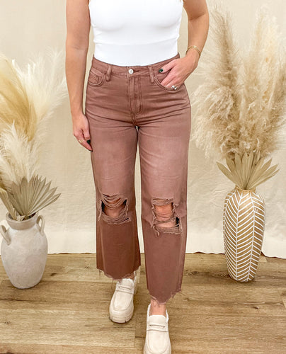 FINAL SALE - Vervet 90's Vintage Crop- Russet