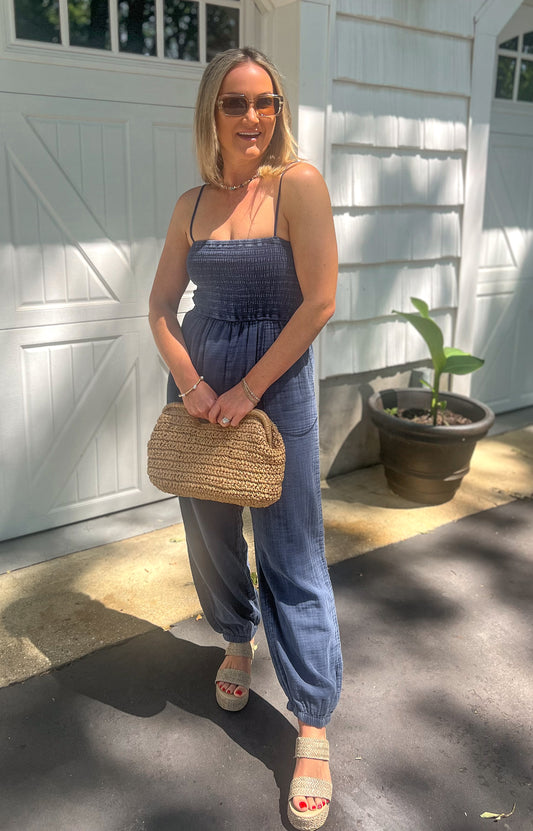 Z SUPPLY Santos Gauze Jumpsuit- Indigo