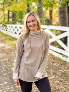 Brushed Waffle Contrast Hoodie (S-3X)