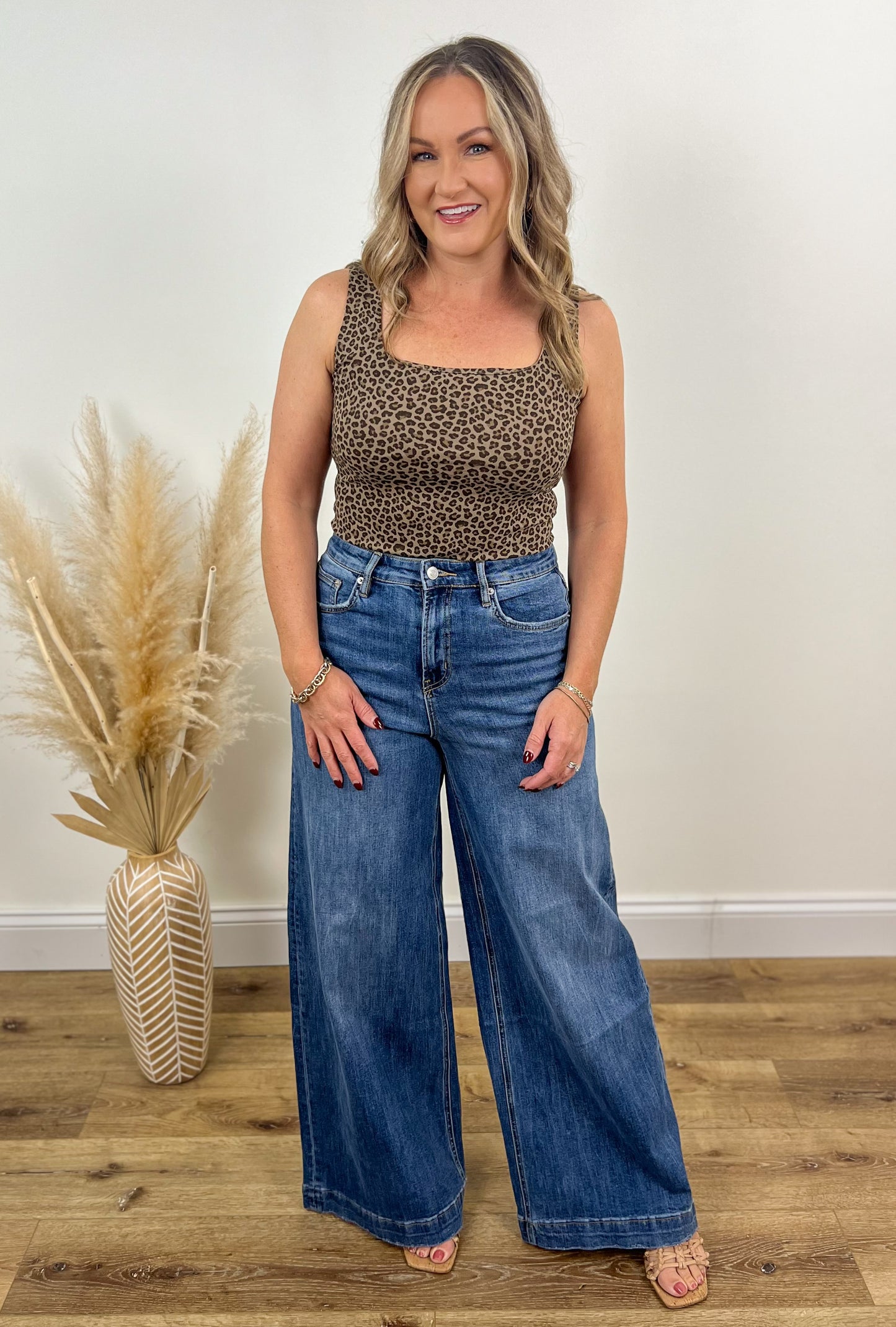 Leopard Square Neck Bodysuit