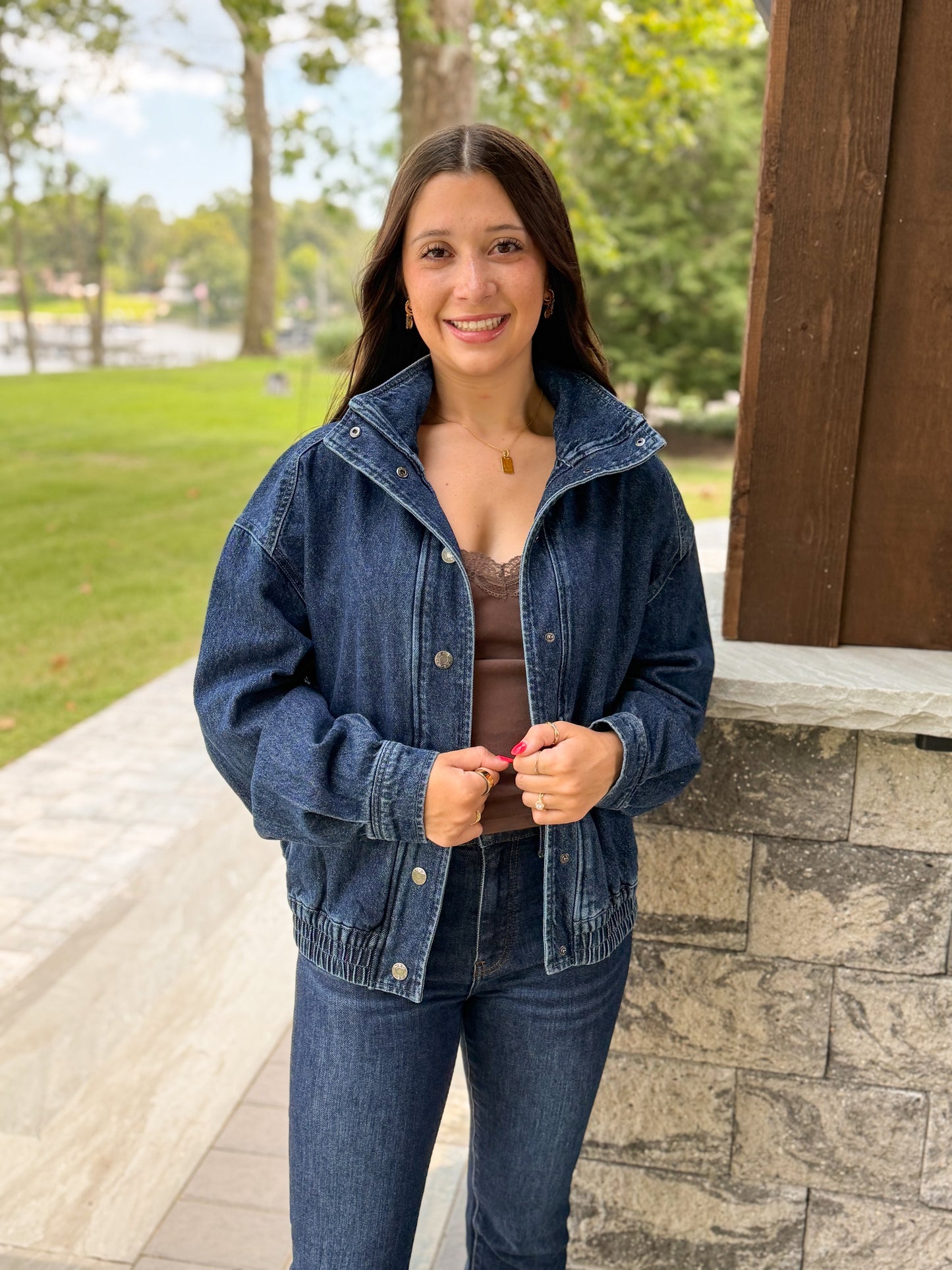 Daze Denim Funnel Neck Jacket