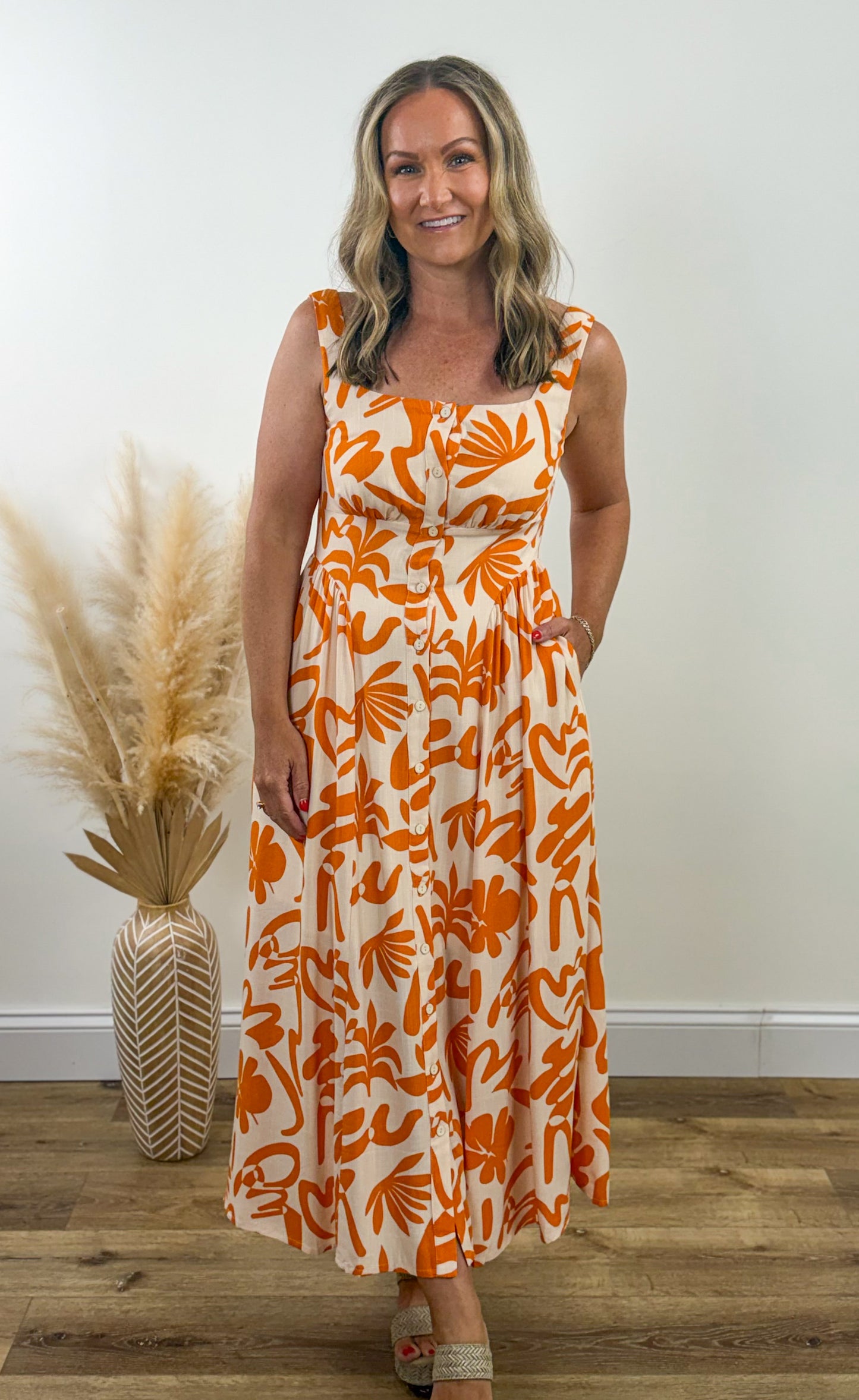FINAL SALE - Creamsicle Midi Dress