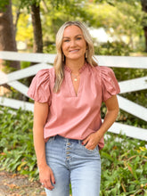 Load image into Gallery viewer, Leather Puff Sleeve Top (S-L)